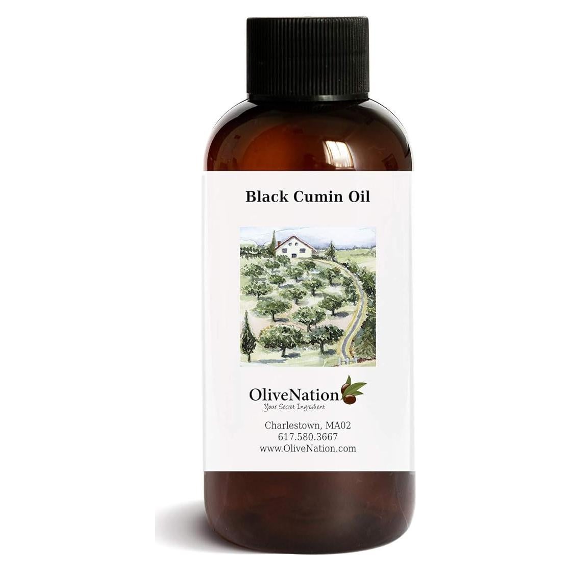 Aceite de Semilla Negra de Comino OliveNation 226.8g Prensado en Frío