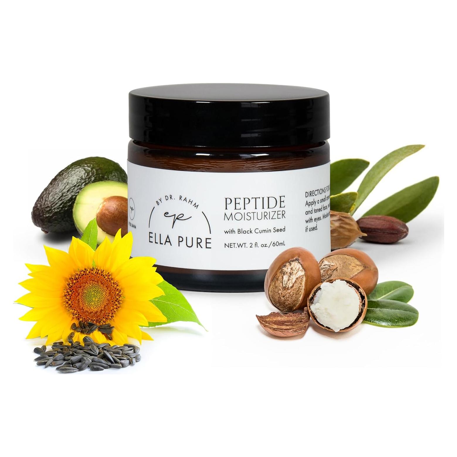 Crema Hidratante Facial Ella Pure con Péptidos y Aloe Vera