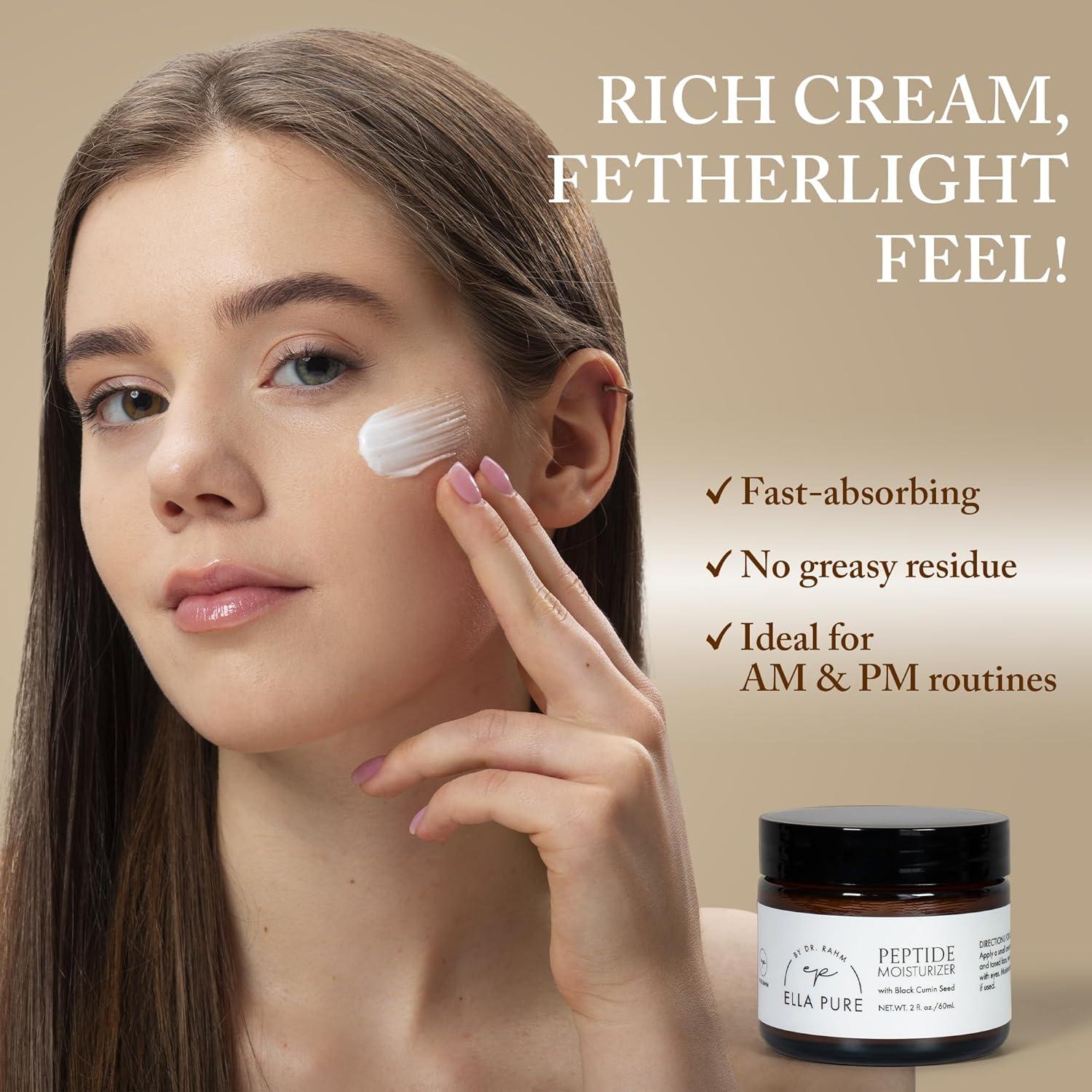 Crema Hidratante Facial Ella Pure con Péptidos y Aloe Vera