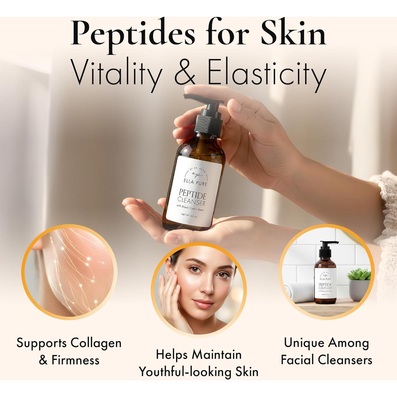 Limpiador Facial Anti Envejecimiento Ella Pure 230g - Péptidos y Botánicos