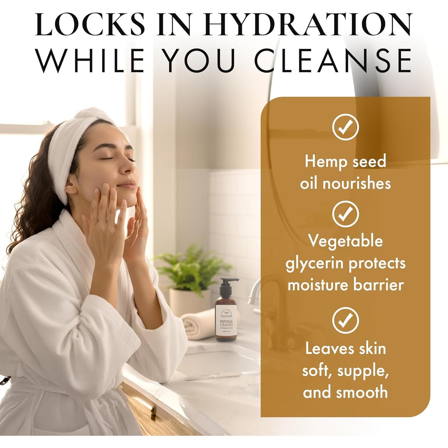 Limpiador Facial Anti Envejecimiento Ella Pure 230g - Péptidos y Botánicos