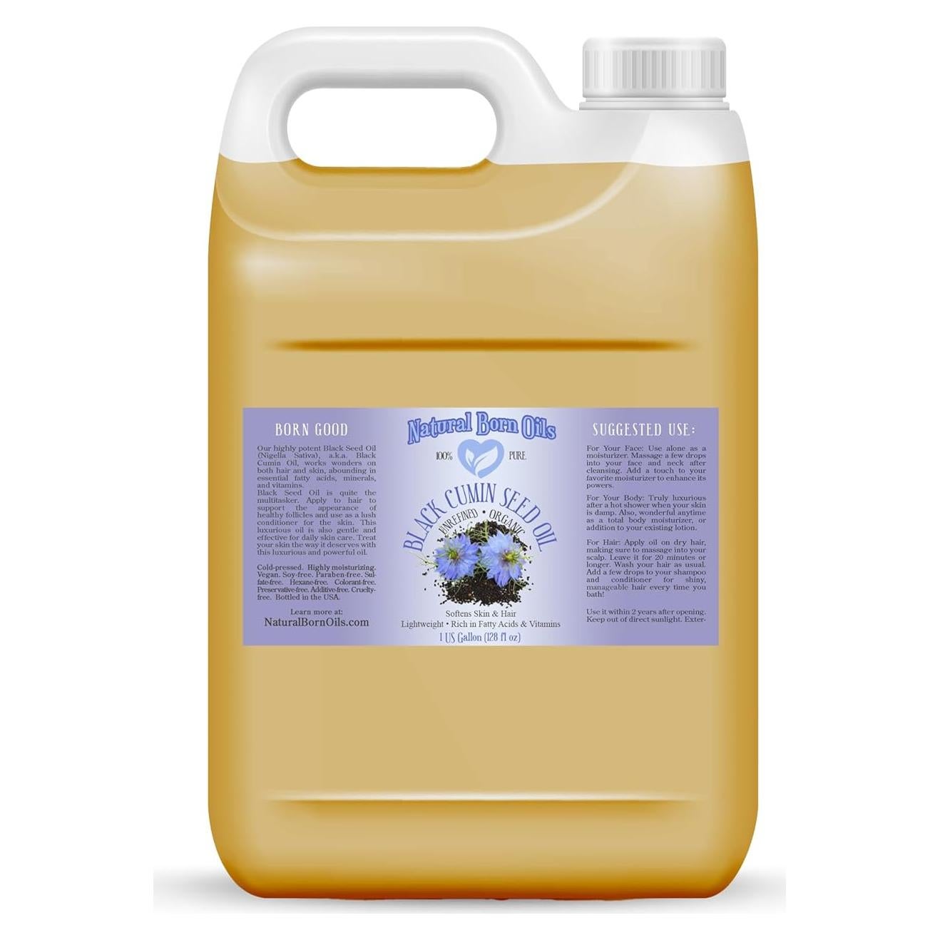 Aceite de Semilla Negra Natural Born Oils 3.78L Orgánico Prensado en Frío