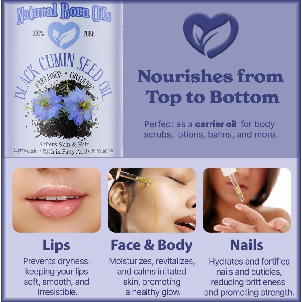 Aceite de Semilla Negra Natural Born Oils 3.78L Orgánico Prensado en Frío