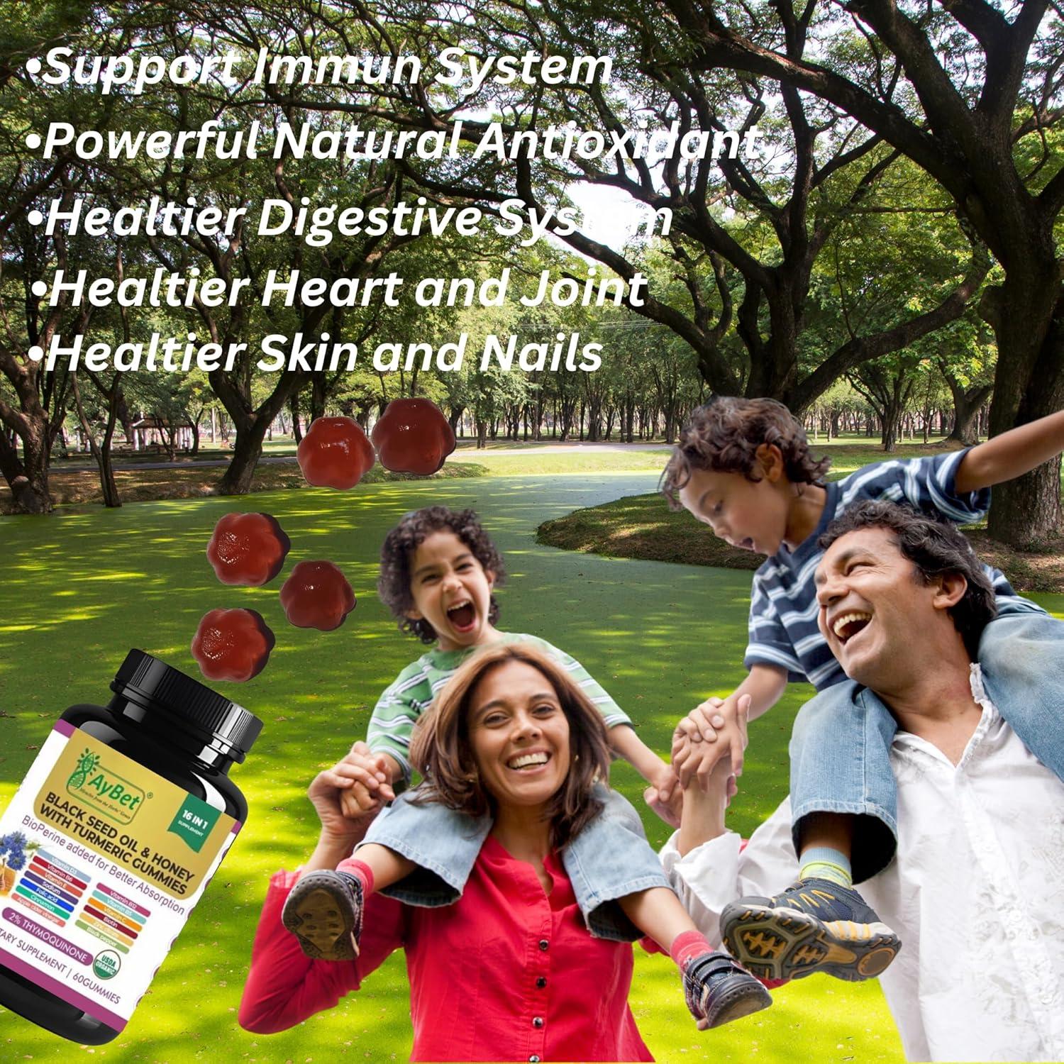 Gomas Veganas de Semilla Negra y Cúrcuma - 60 Unidades