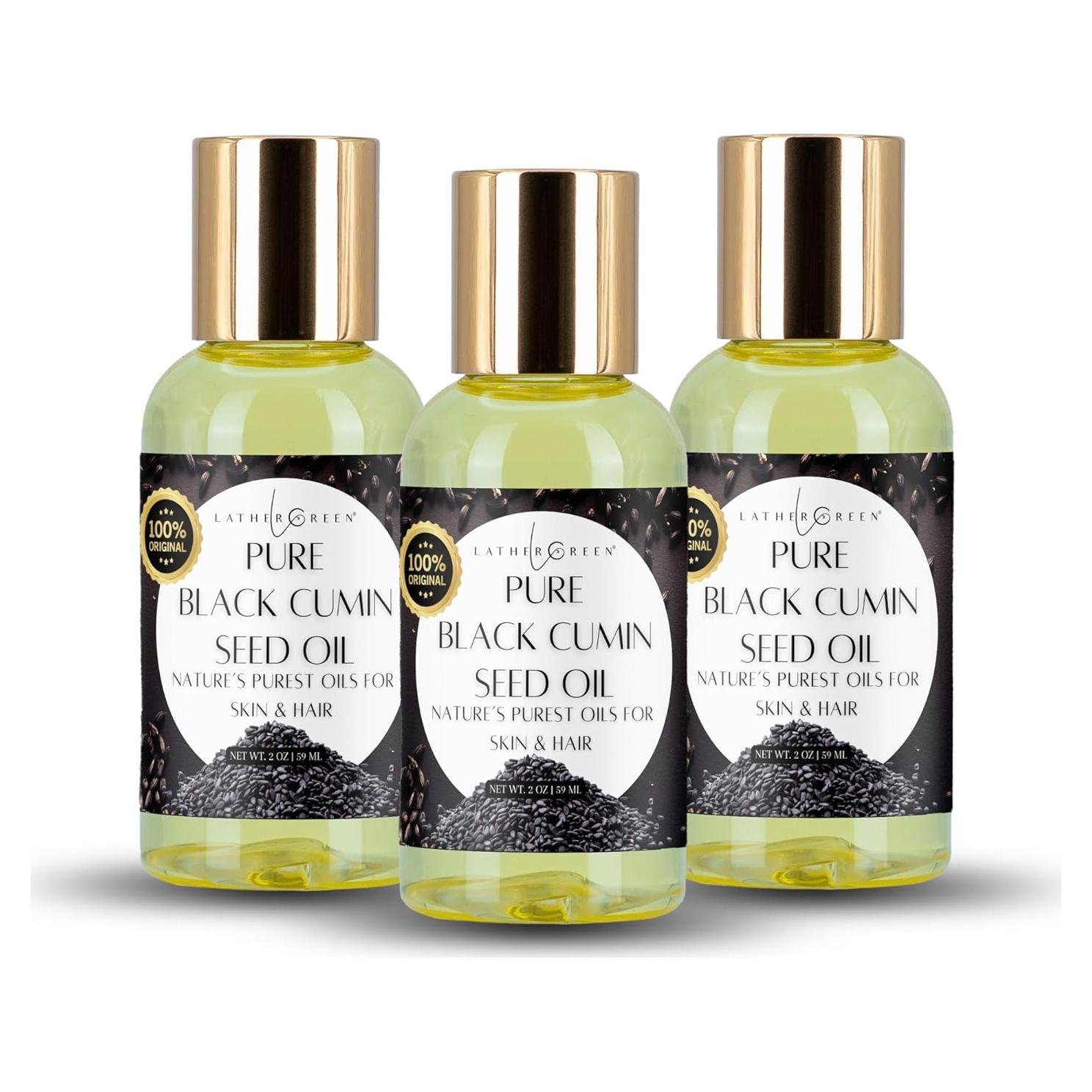 Aceite Puro de Semilla Negra Lather Green 3x59ml Hidratante