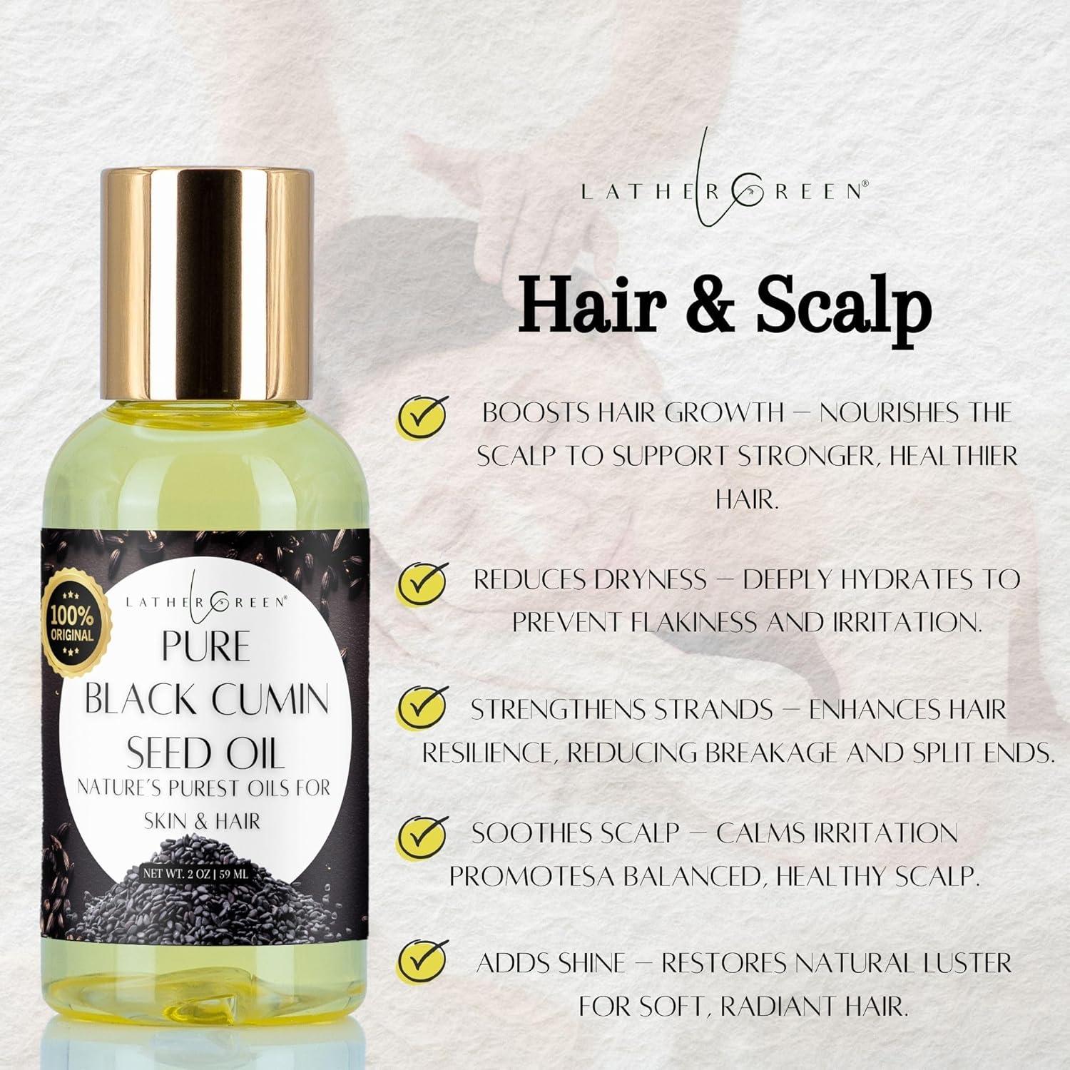 Aceite Puro de Semilla Negra Lather Green 3x59ml Hidratante