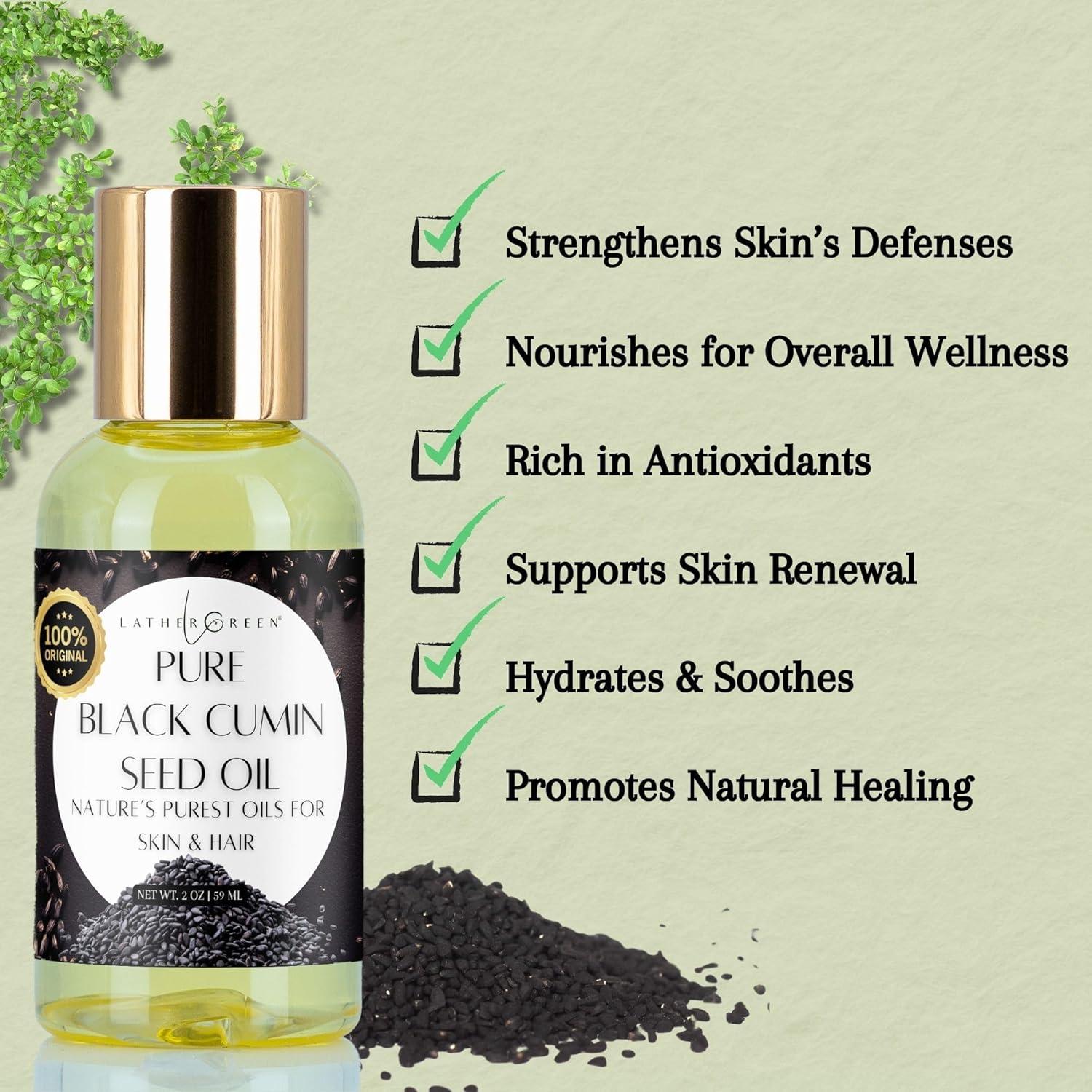 Aceite Puro de Semilla Negra Lather Green 3x59ml Hidratante