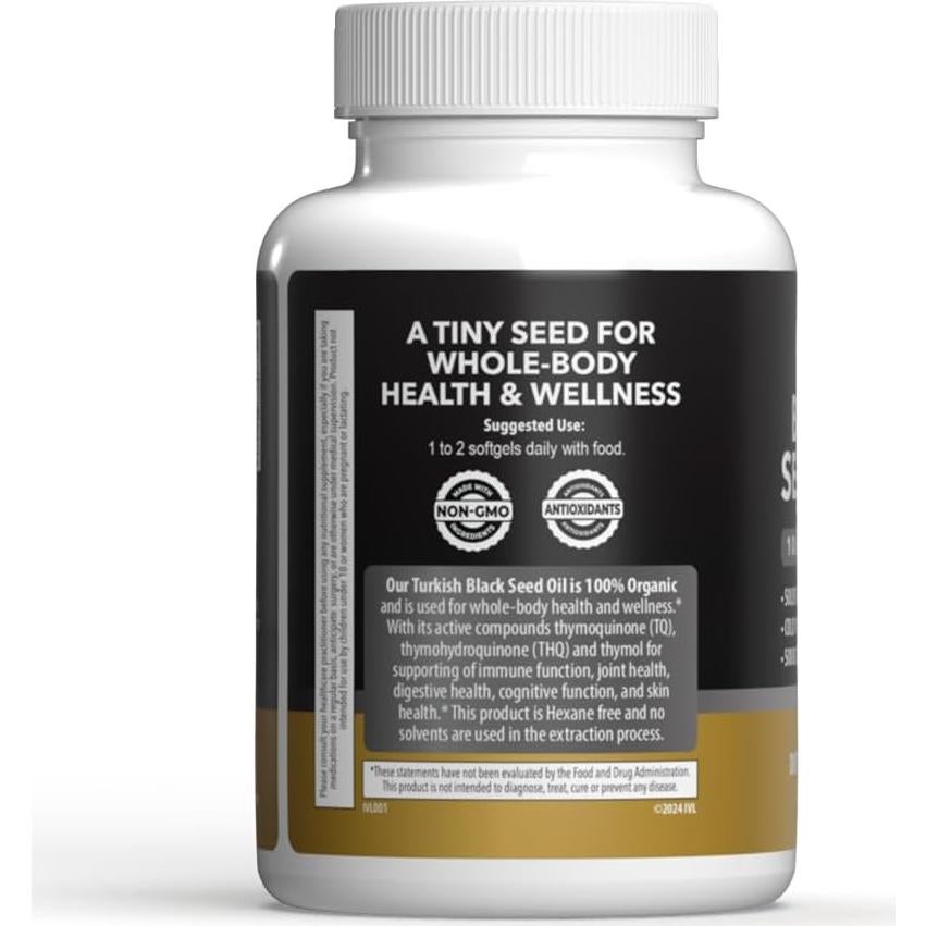 Cápsulas de Aceite de Semilla de Black Seed Orgánico 500 mg