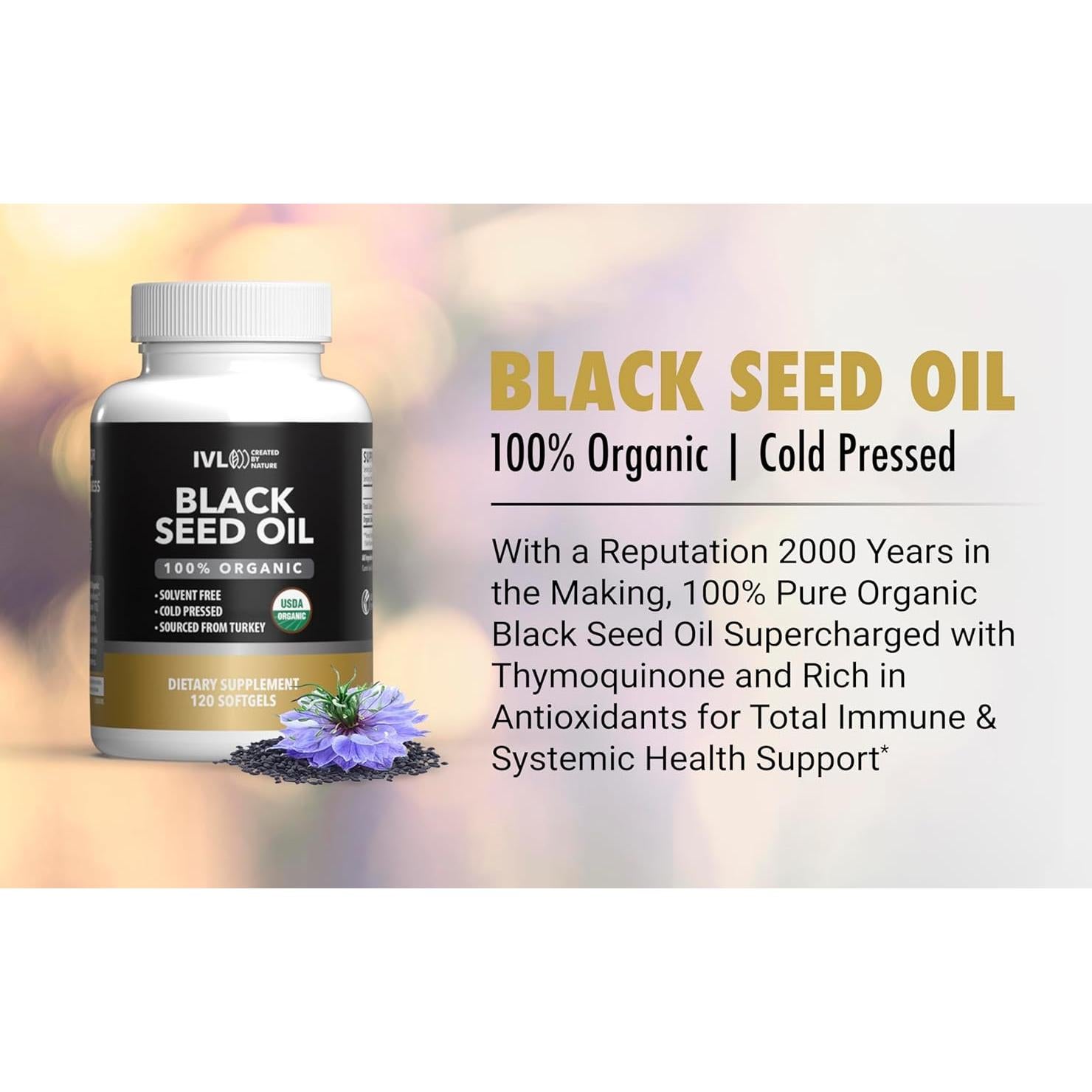 Cápsulas de Aceite de Semilla de Black Seed Orgánico 500 mg