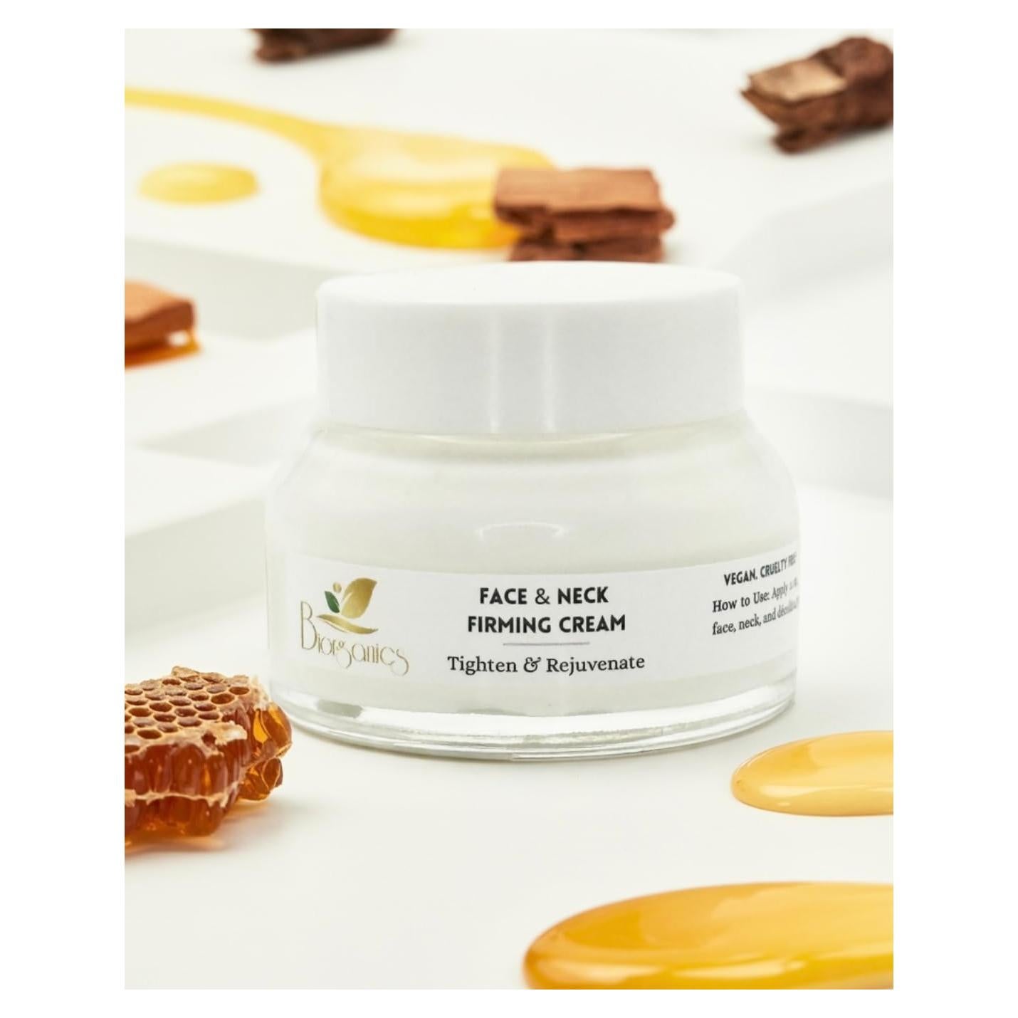 Crema reafirmante Biorganics para rostro y cuello 56.7g