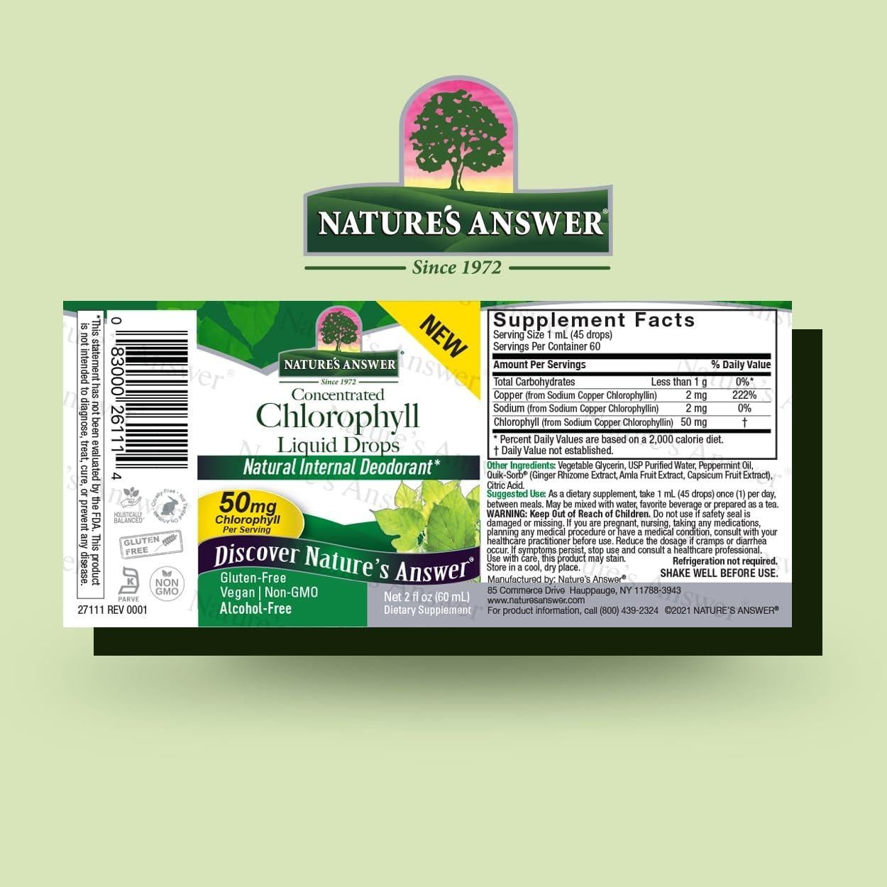 Clorofila Líquida Sin Alcohol 50mg Respuesta de la Naturaleza