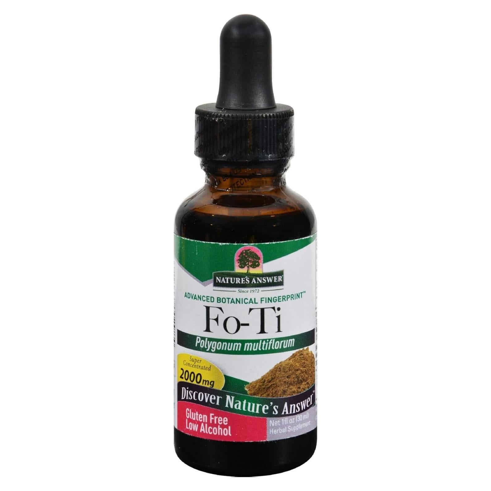 Raíz de Fo-Ti Nature's Answer 30 ml - Vegano, Sin Gluten, Bajo Alcohol