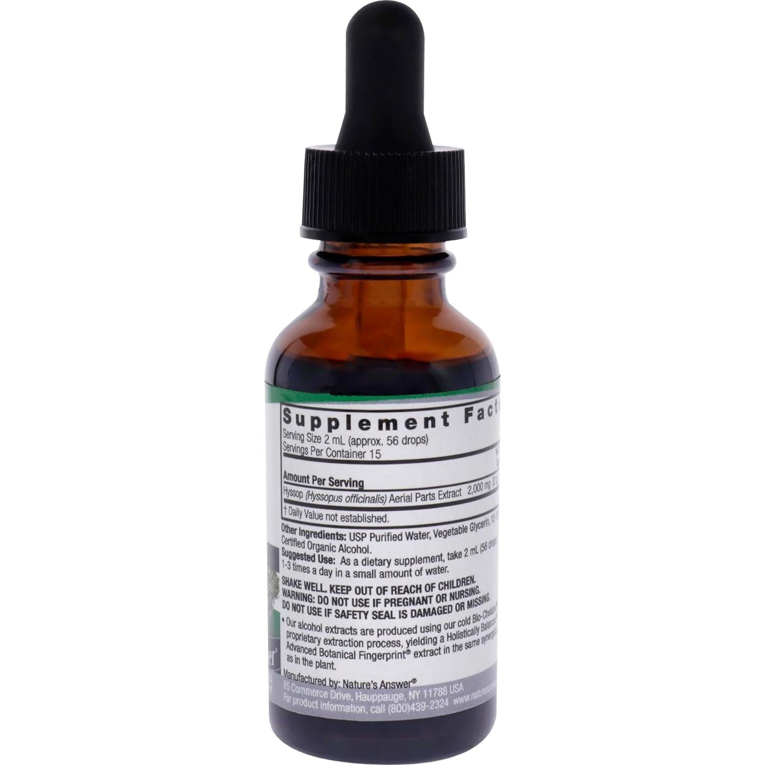 Extracto de Hisopo Nature's Answer 30 ml - Salud y Bienestar