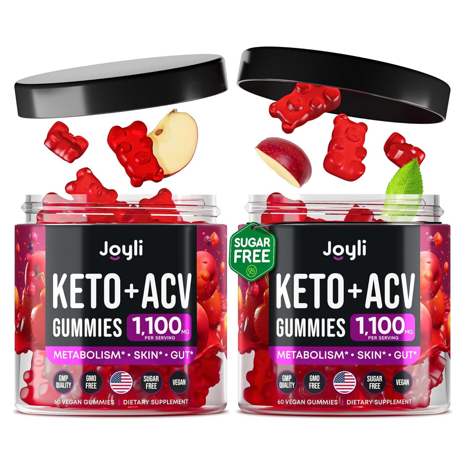 Gomas Keto ACV JOYLI - Paquete de 2 Sin Azúcar 120 Gomas