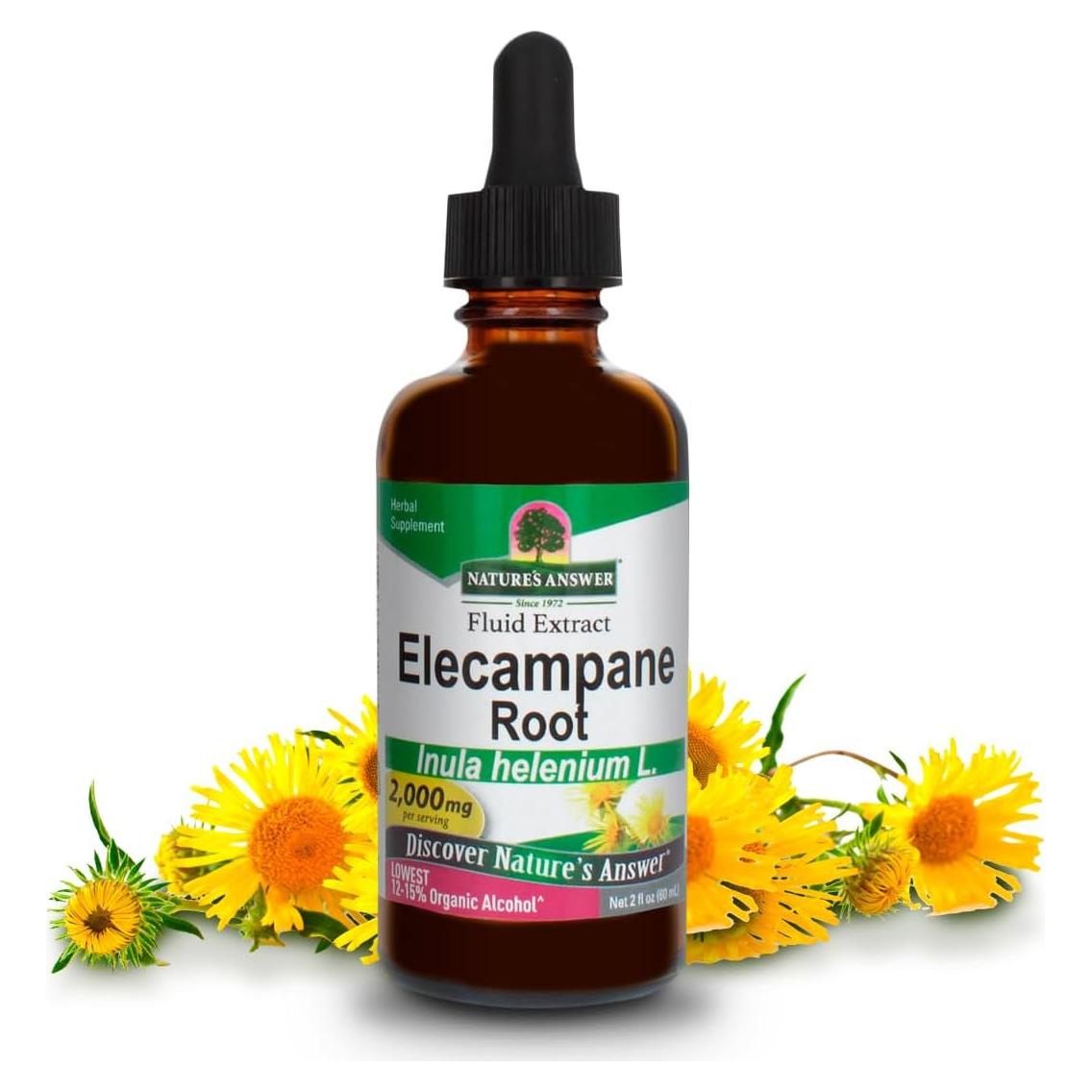 Raíz de Elecampane Nature's Answer 60 ml - Suplemento Herbal Orgánico
