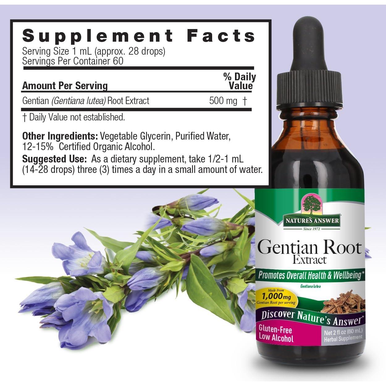 Extracto de Raíz de Genciana Nature's Answer 1000mg 60ml