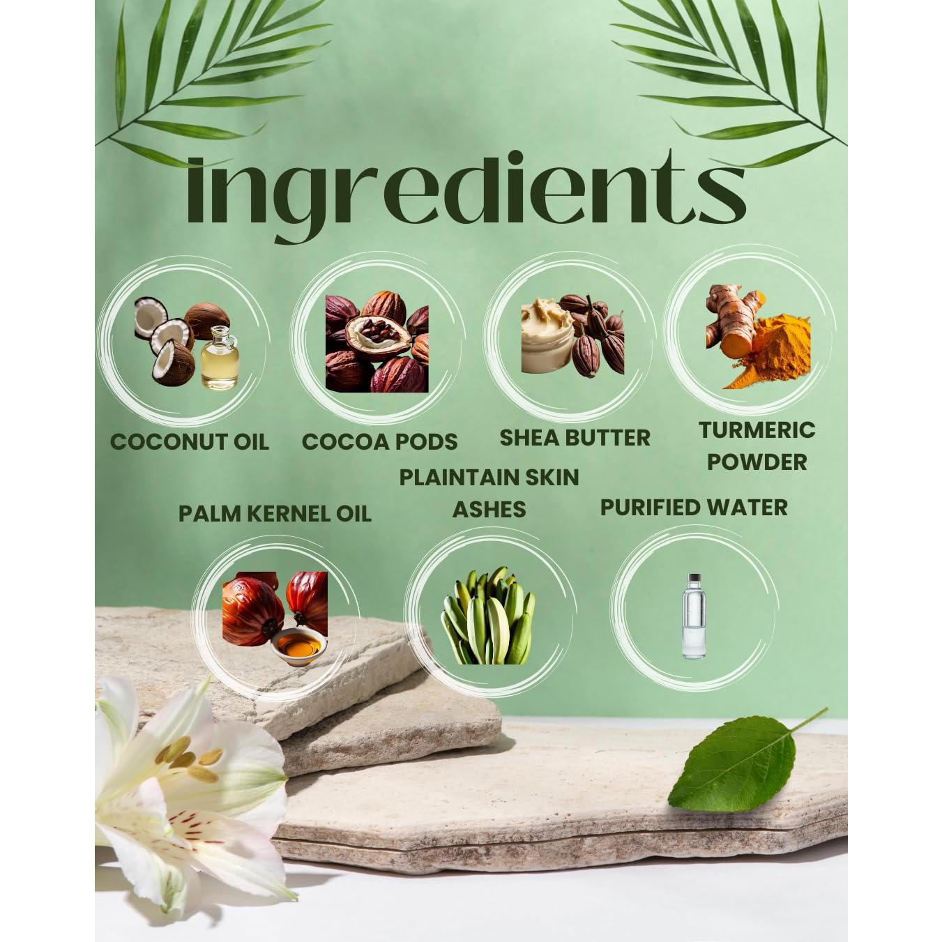 Jabón Negro Africano Aleheri 100% Crudo con Cúrcuma - Multipack 2