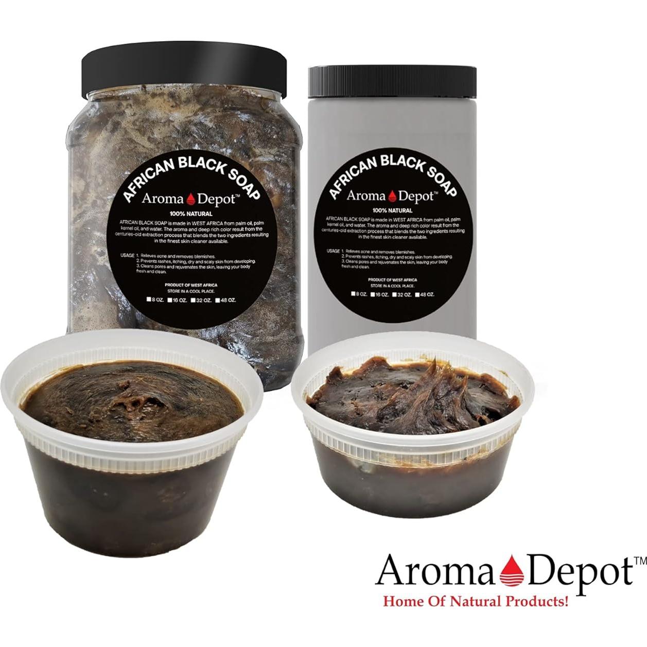 Jabón Negro Africano Crudo y Manteca de Karité Amarilla 0.91 kg - Hidratante Natural