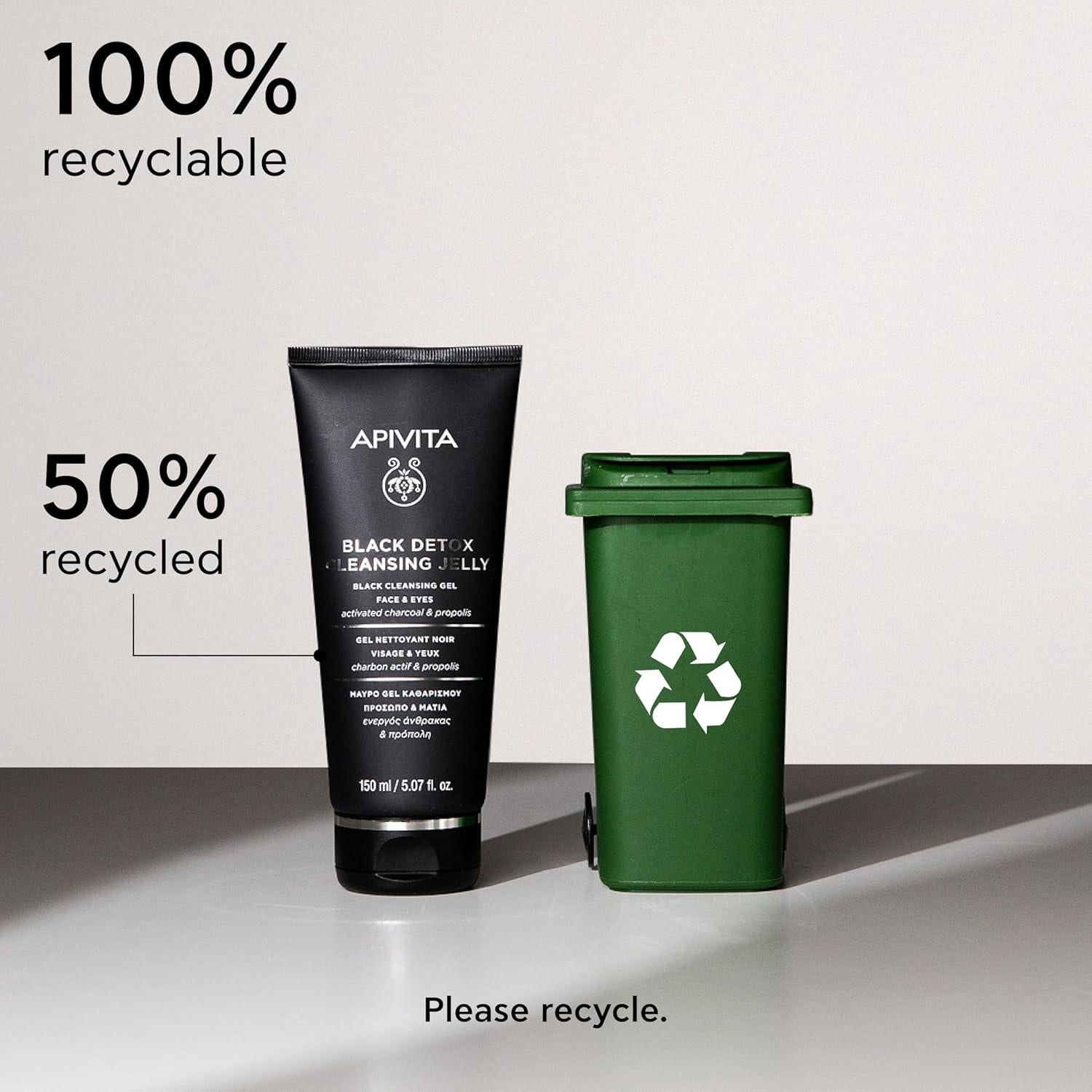 Gel Limpiador Desintoxicante Apivita con Carbón 150 mL