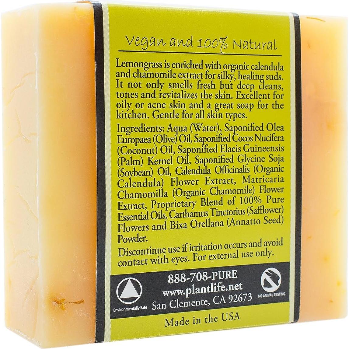Jabón de Barra Hidratante Plantlife - Hierba Limón 113g (Paquete de 2)