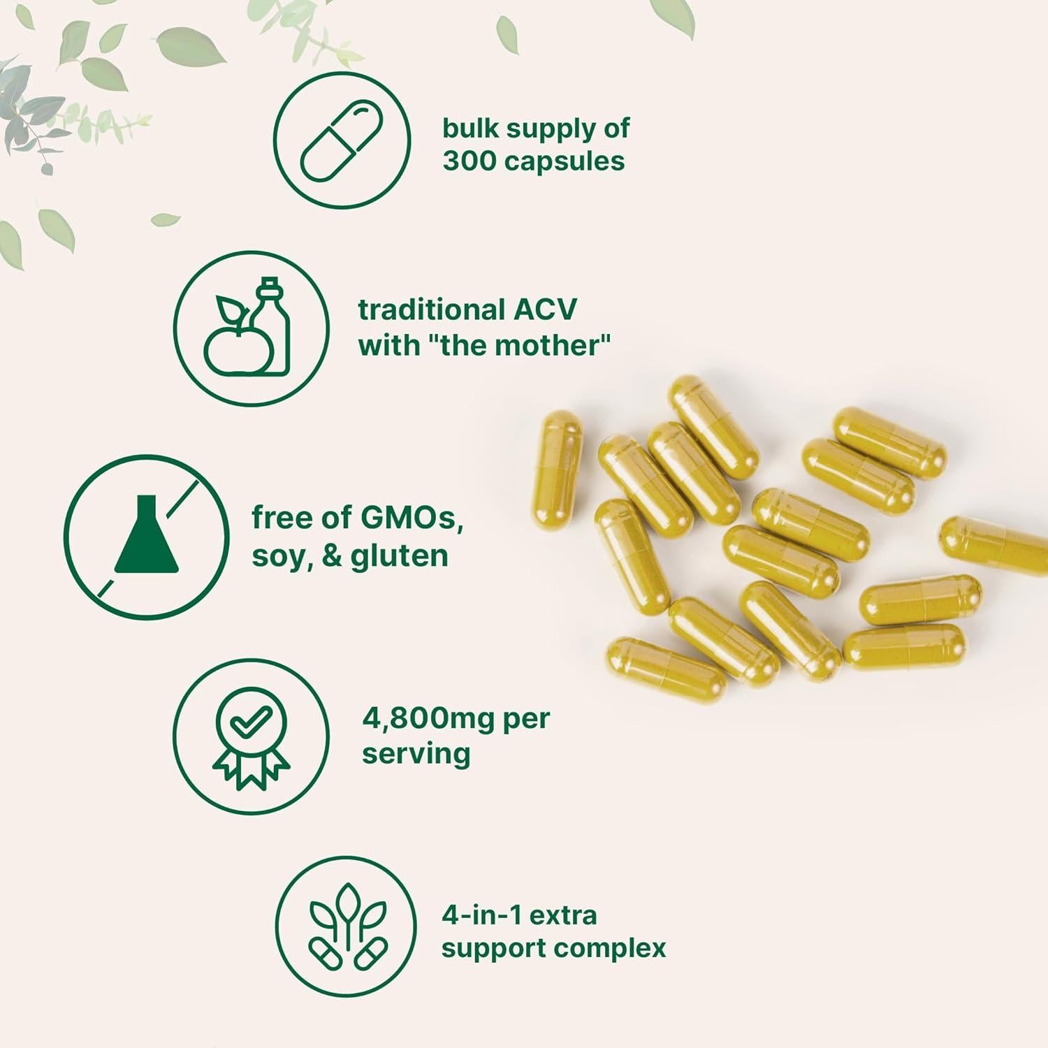 Cápsulas de Vinagre de Sidra de Manzana Micro Ingredients 300u