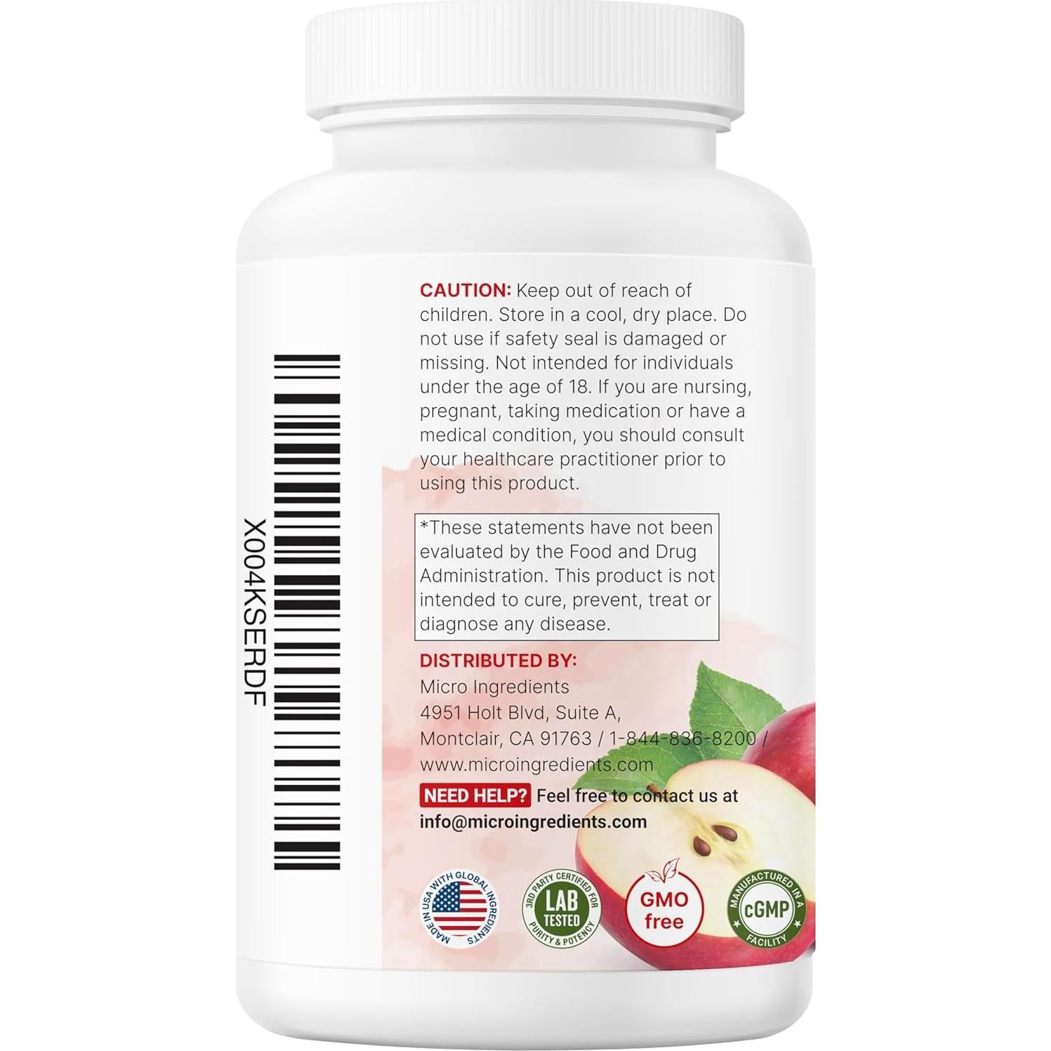 Cápsulas de Vinagre de Sidra de Manzana Micro Ingredients 300u