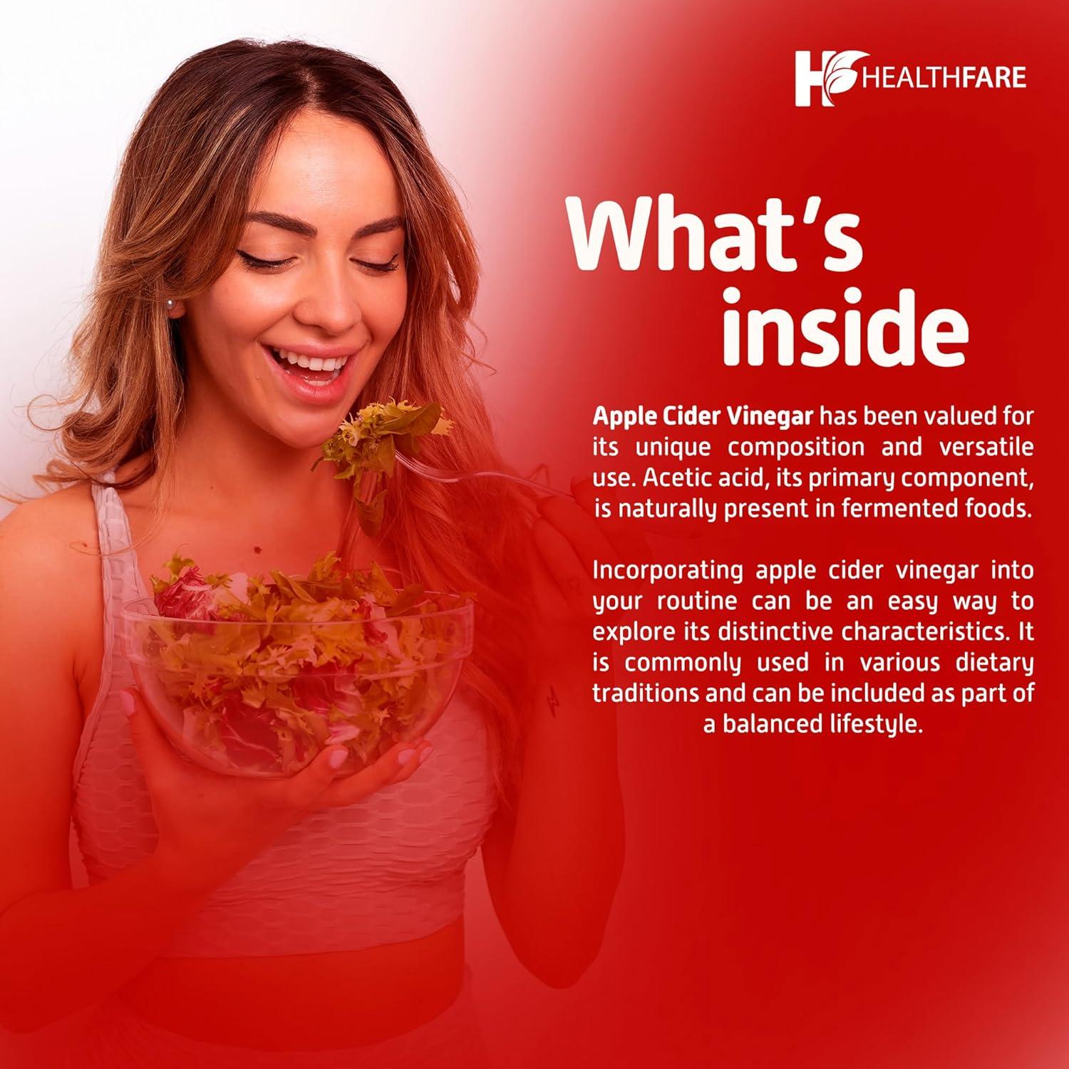 Cápsulas de Vinagre de Sidra de Manzana HealthFare 3200mg Veganas