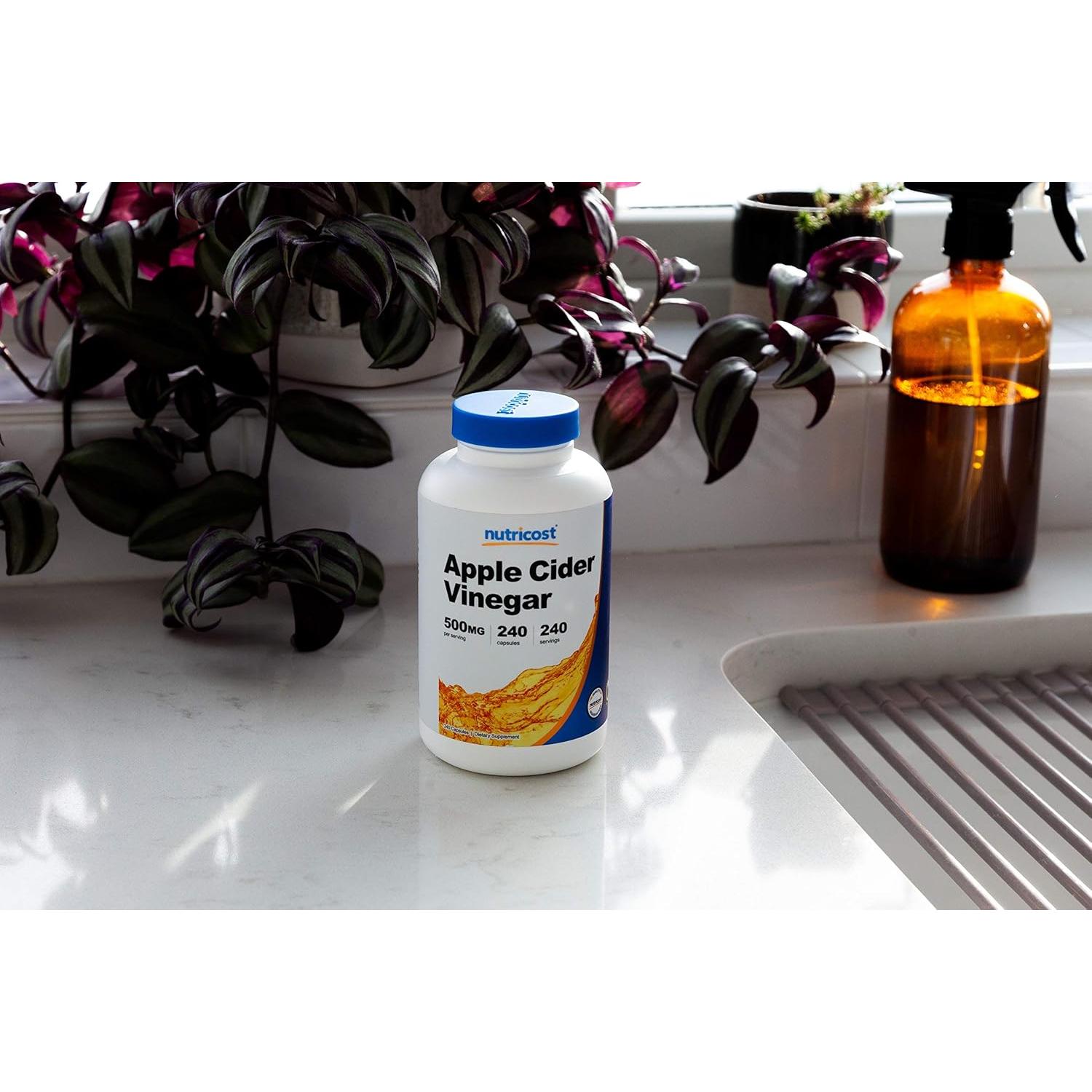 Cápsulas de Vinagre de Sidra de Manzana Nutricost 500mg - 240 Unidades