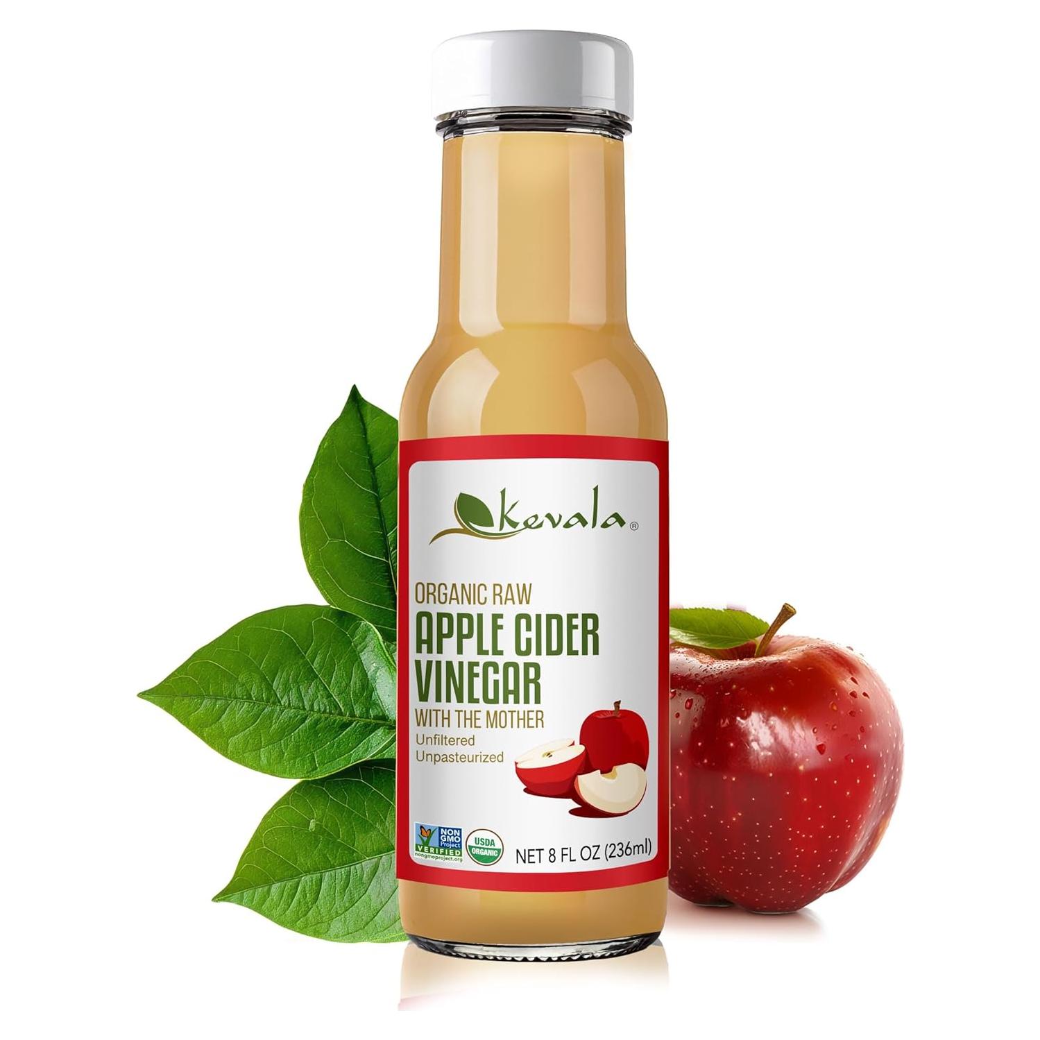 Vinagre de Sidra de Manzana Orgánico Kevala 236.6 ml - Crudo y Sin Filtrar