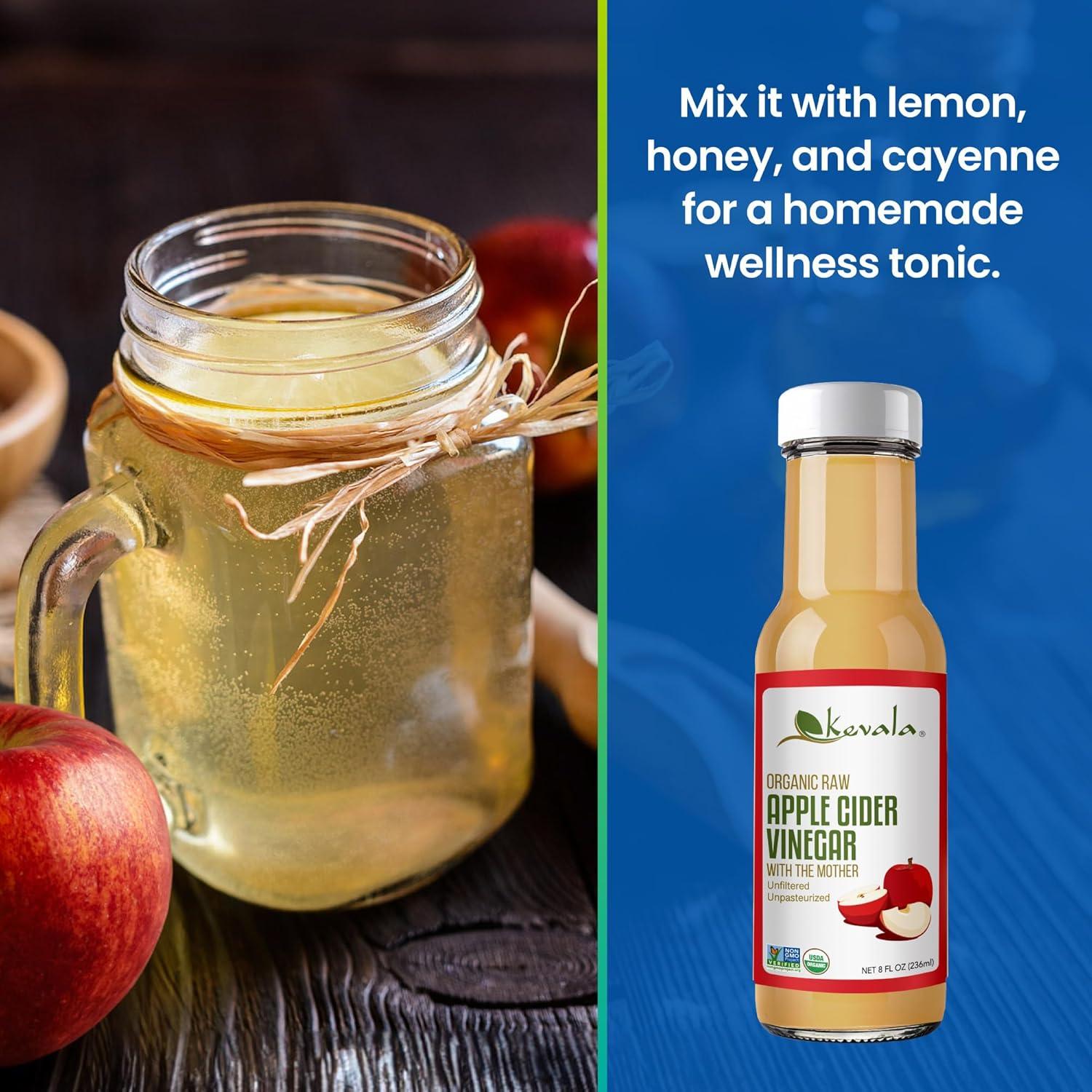 Vinagre de Sidra de Manzana Orgánico Kevala 236.6 ml - Crudo y Sin Filtrar