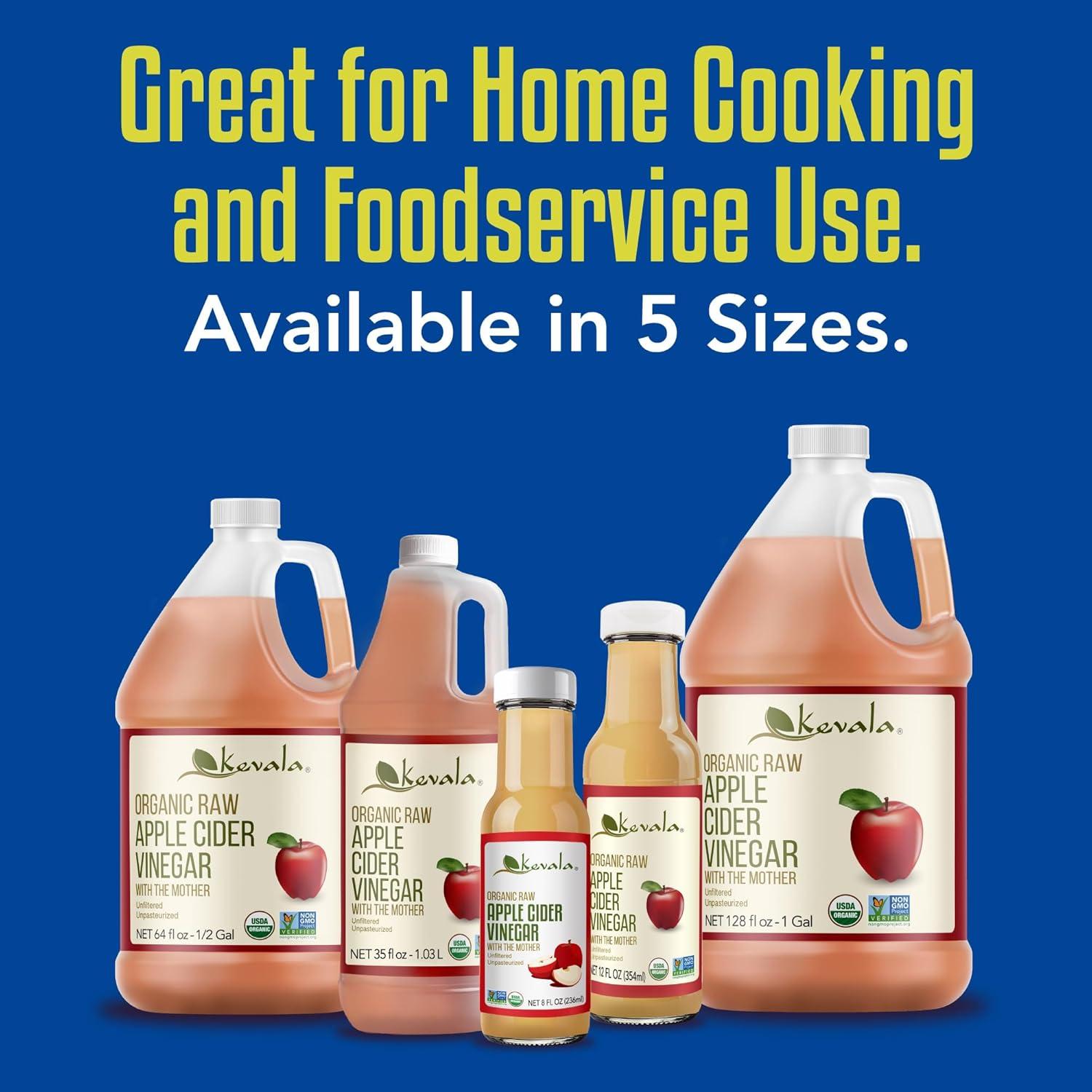 Vinagre de Sidra de Manzana Orgánico Kevala 236.6 ml - Crudo y Sin Filtrar