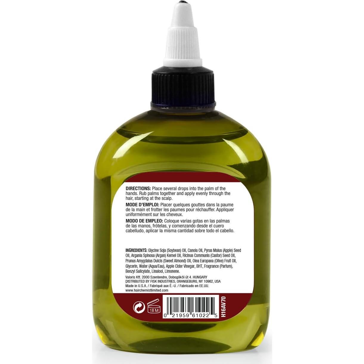 Aceite Capilar Revitalizante Hair Chemist 200g Vinagre de Sidra