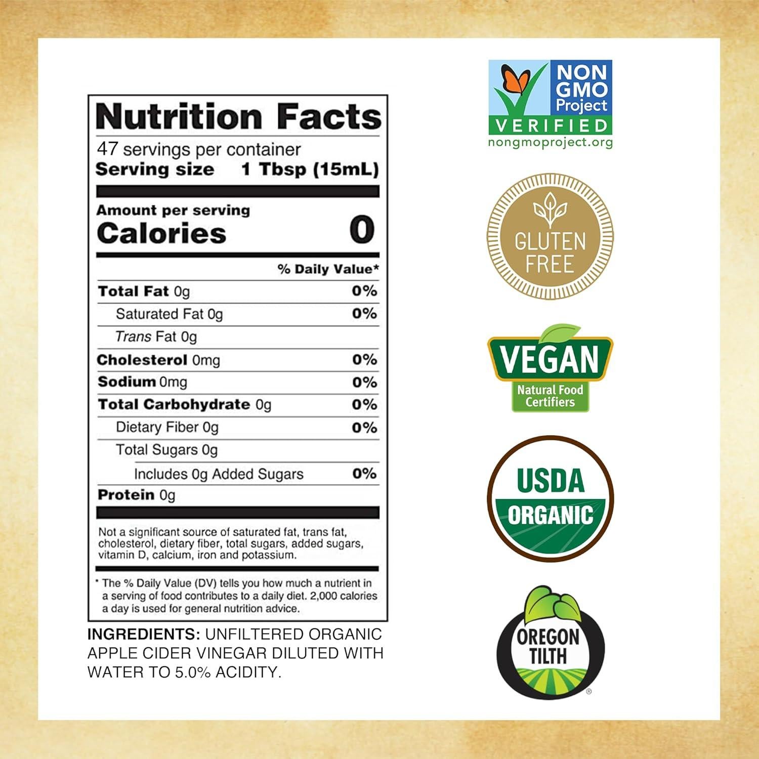 Vinagre de Sidra de Manzana Orgánico Marukan 710 ml Crudo y Sin Filtrar