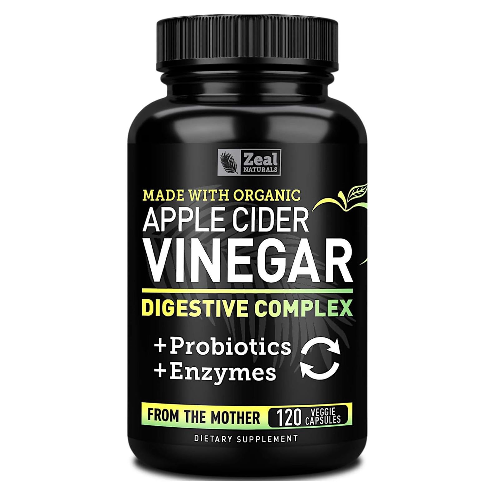 Cápsulas de Vinagre de Sidra de Manzana Orgánico Zeal Naturals 1500mg - 120 Unidades