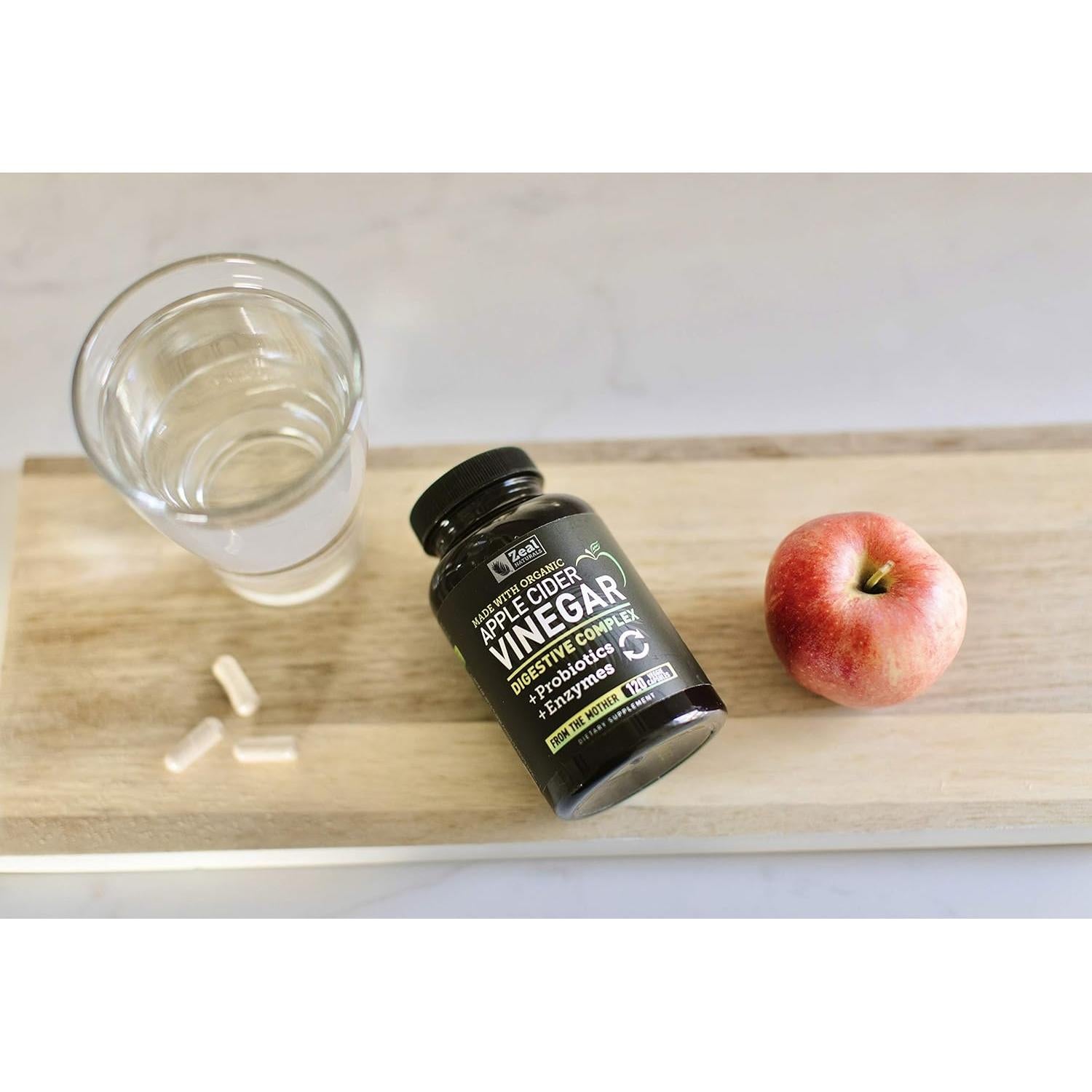 Cápsulas de Vinagre de Sidra de Manzana Orgánico Zeal Naturals 1500mg - 120 Unidades