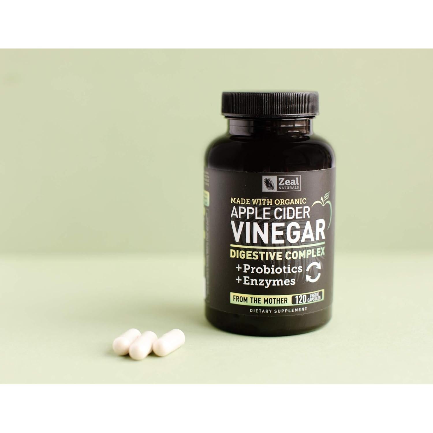 Cápsulas de Vinagre de Sidra de Manzana Orgánico Zeal Naturals 1500mg - 120 Unidades