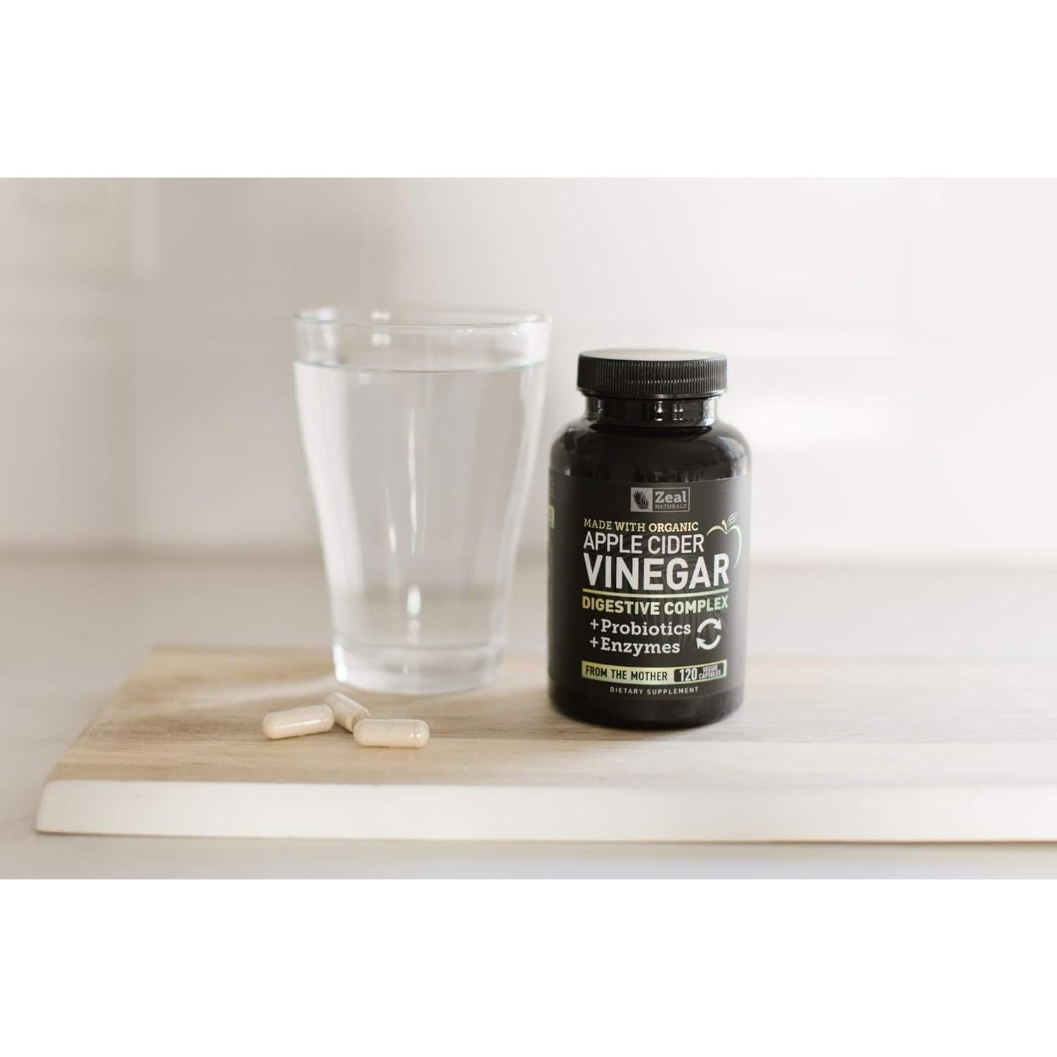 Cápsulas de Vinagre de Sidra de Manzana Orgánico Zeal Naturals 1500mg - 120 Unidades