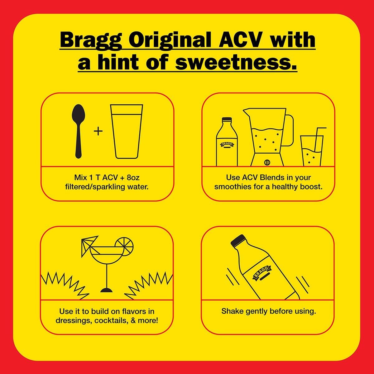 Vinagre de Sidra de Manzana Orgánico Bragg con Miel y Cayena 473 ml