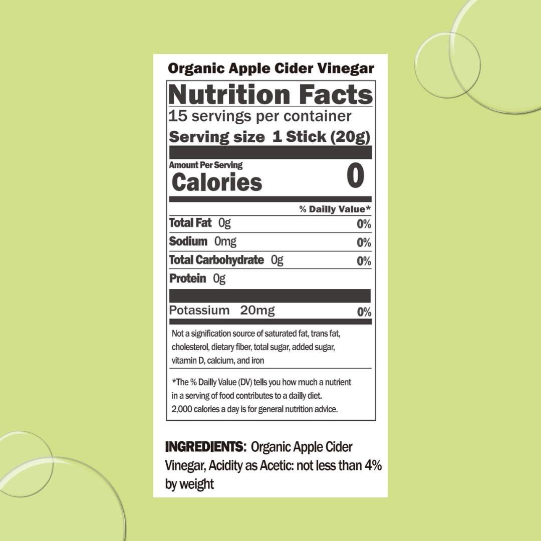 Bastones de Vinagre de Sidra de Manzana Orgánico ALLBIO 15 Unidades