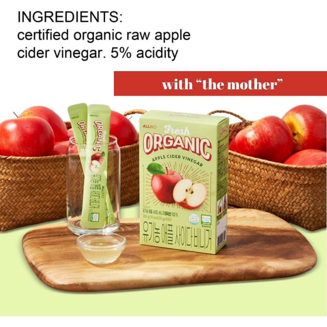 Bastones de Vinagre de Sidra de Manzana Orgánico ALLBIO 15 Unidades