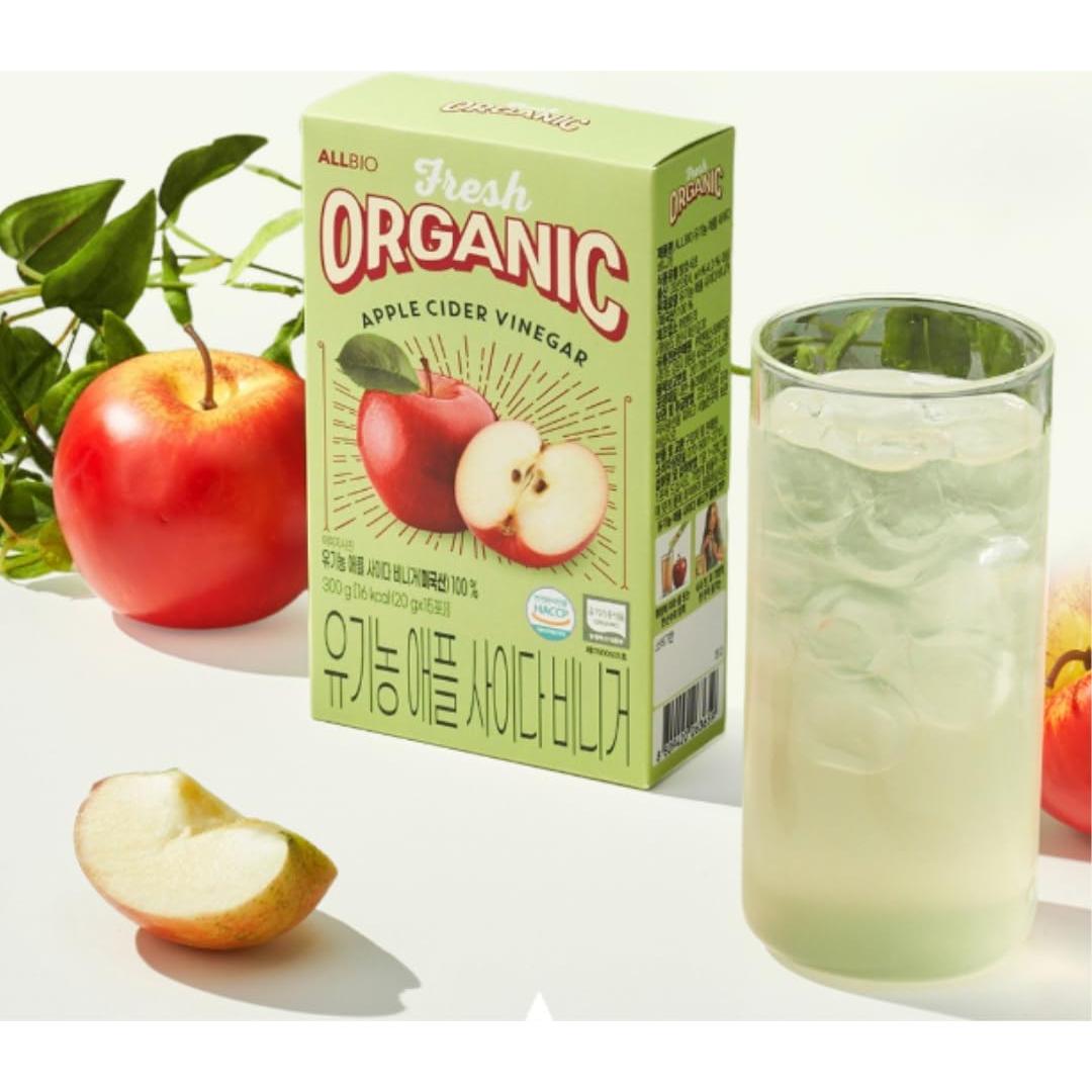 Bastones de Vinagre de Sidra de Manzana Orgánico ALLBIO 15 Unidades