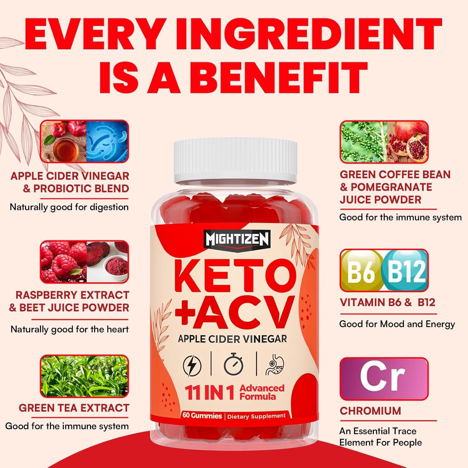 Gomitas de Vinagre de Manzana Mightizen 120 Unidades Veganas