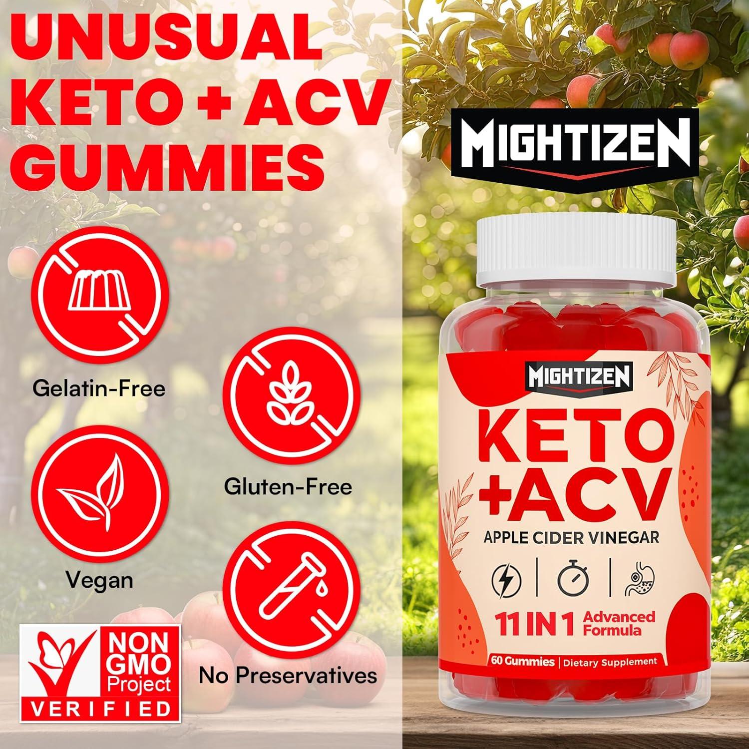 Gomitas de Vinagre de Manzana Mightizen 120 Unidades Veganas