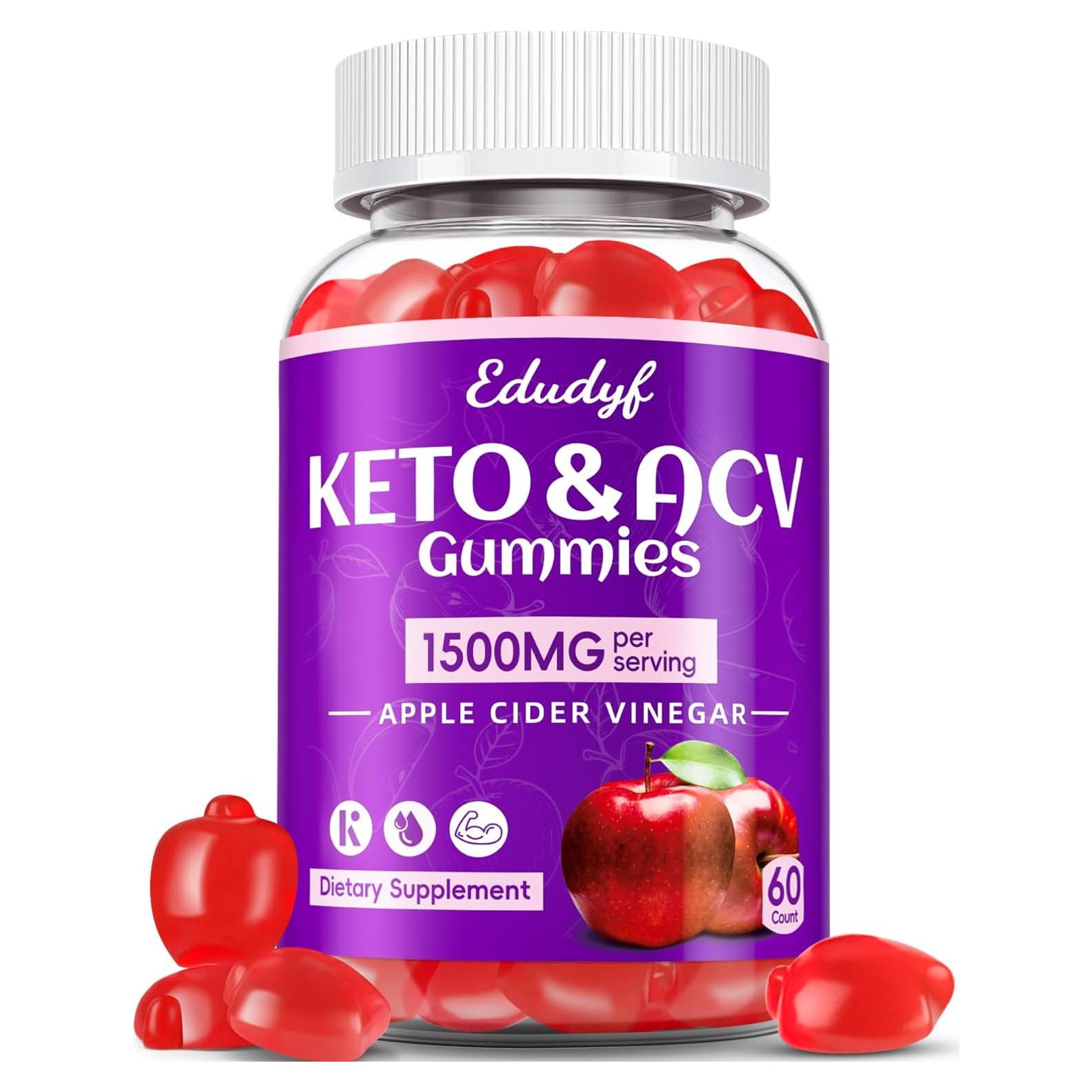 Gomitas de Vinagre de Sidra de Manzana Keto Edudyf 60 Unidades