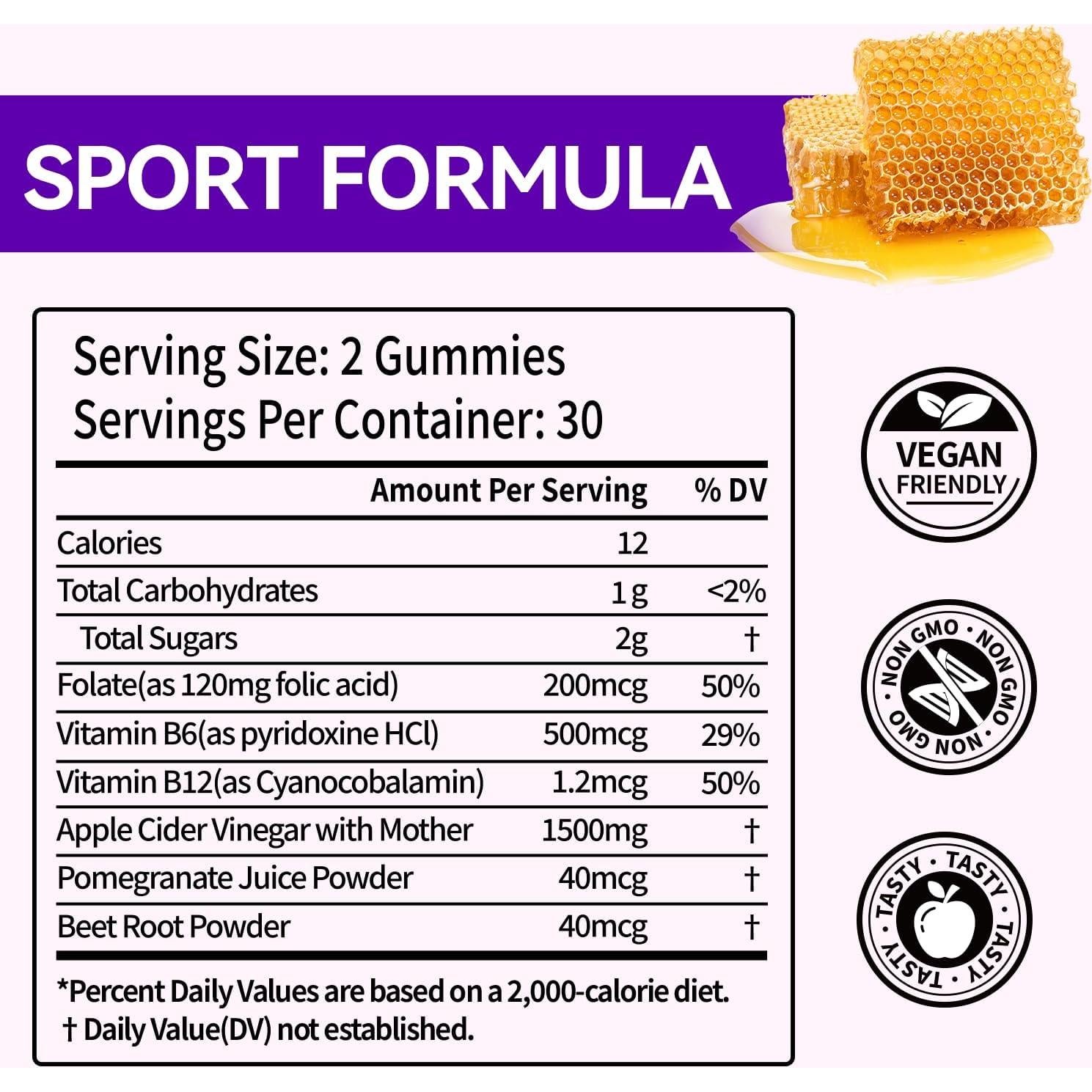 Gomitas de Vinagre de Sidra de Manzana Keto Edudyf 60 Unidades