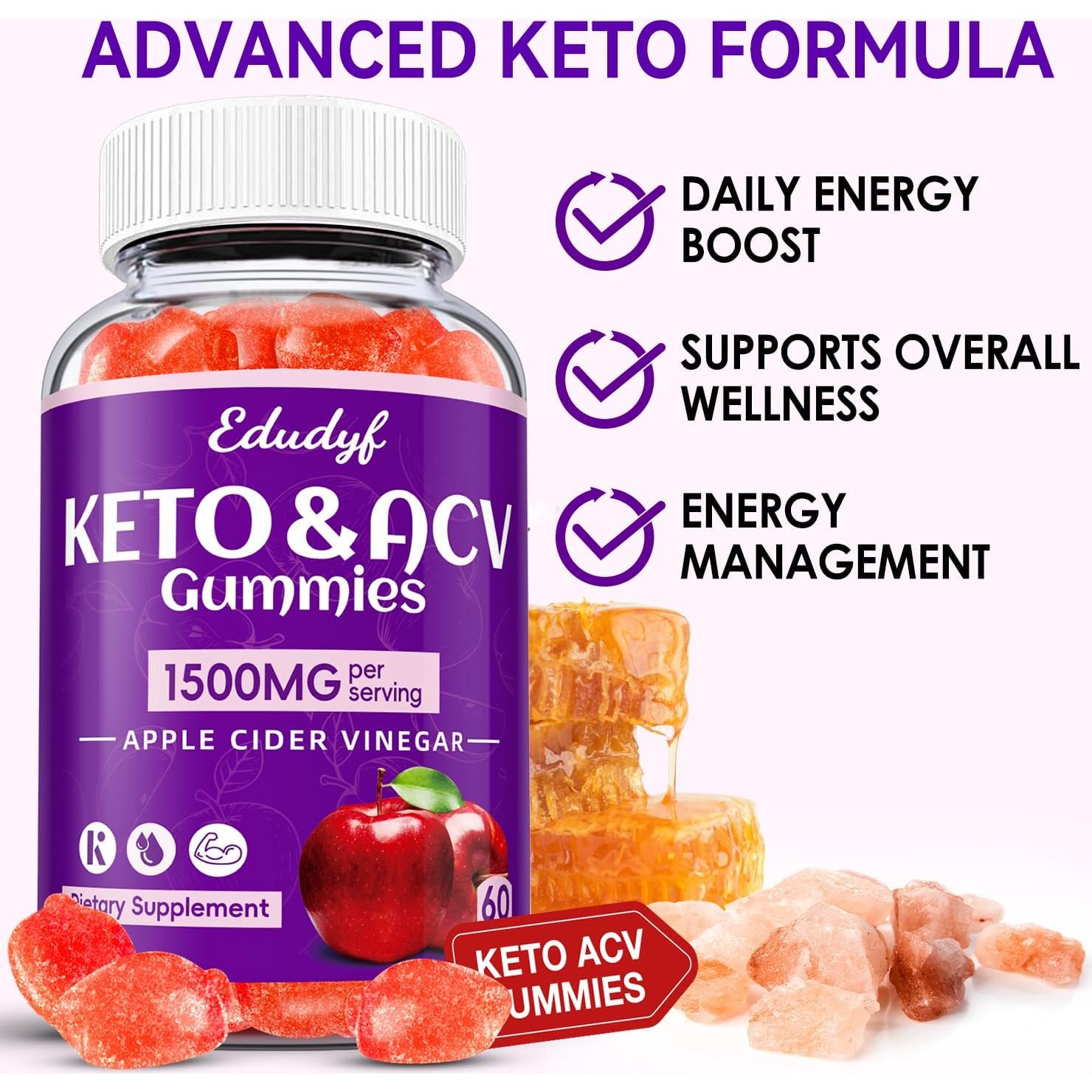 Gomitas de Vinagre de Sidra de Manzana Keto Edudyf 60 Unidades