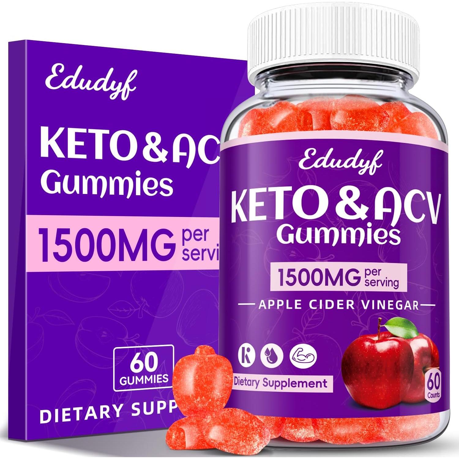 Gomitas de Vinagre de Sidra de Manzana Keto Edudyf 60 Unidades