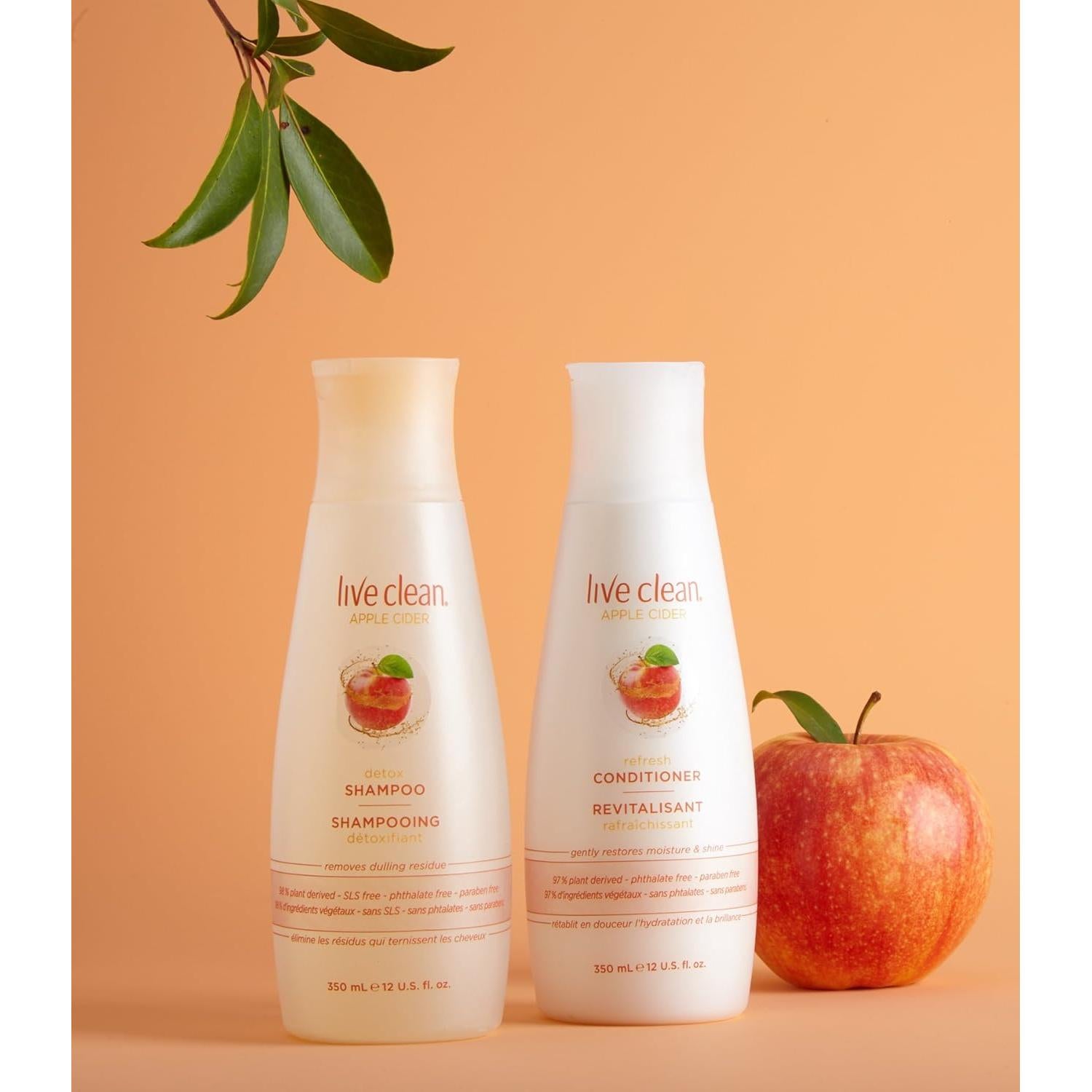 Champú Detox Live Clean Vinagre de Manzana 355 ml Vegano