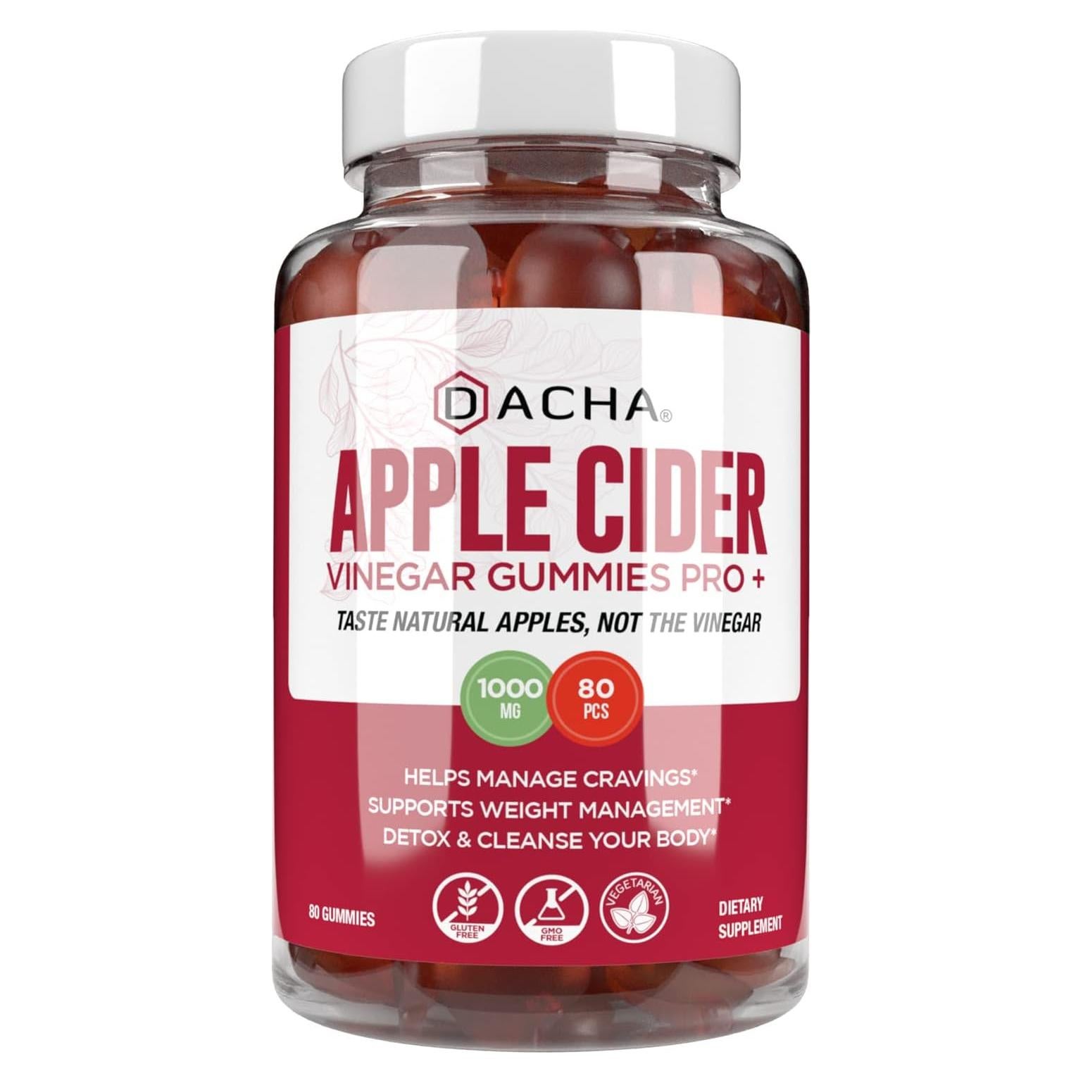 Gomitas de Vinagre de Sidra de Manzana Dacha 80 Unidades 1000mg