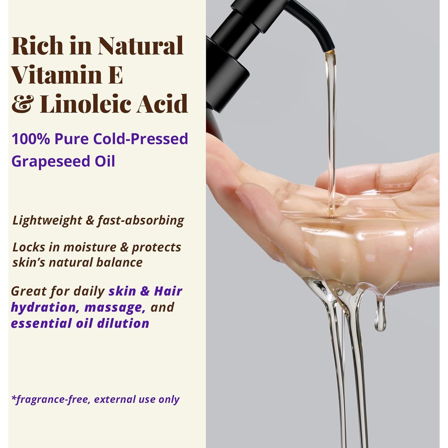 Aceite de Semilla de Uva Prensado en Frío 236ml - Guía Natural